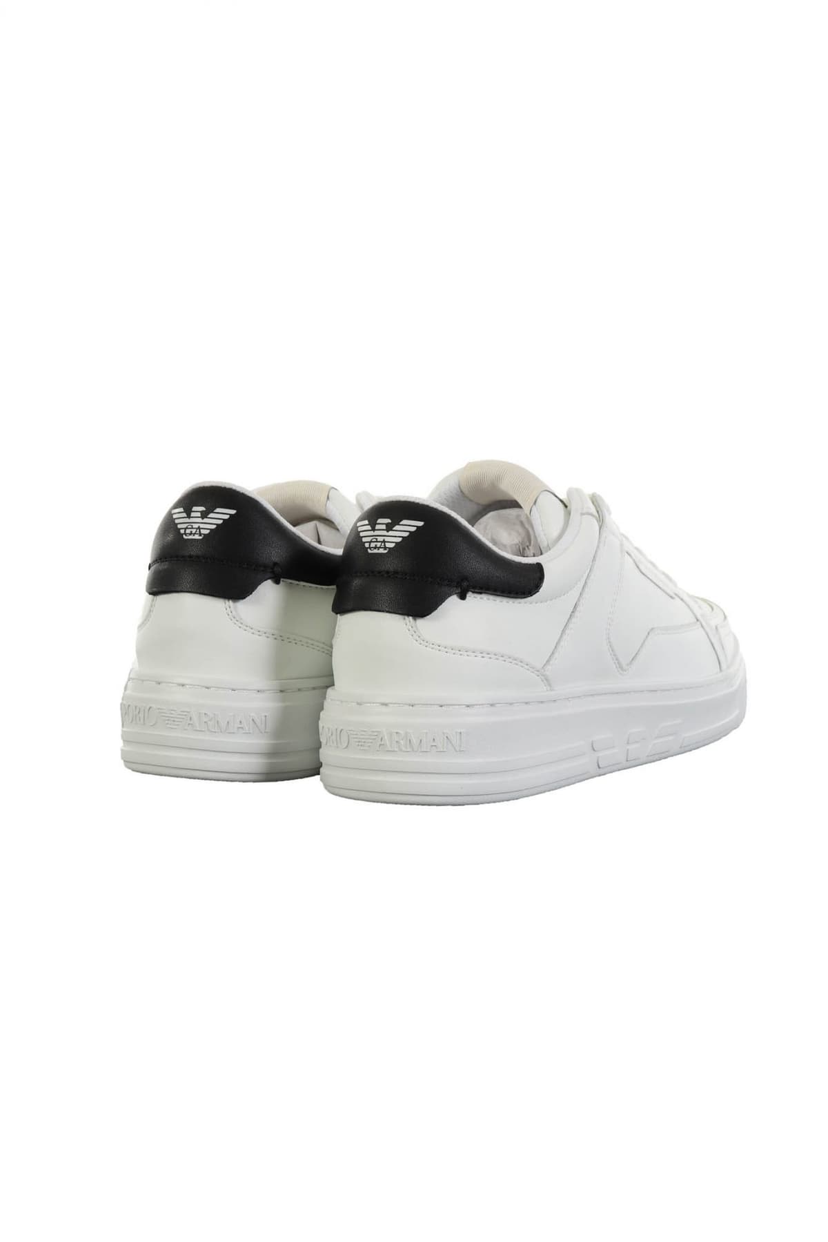 EMPORIO ARMANI ΠΑΠΟΥΤΣΙΑ SNEAKERS WOMAN ΛΟΓΟΤΥΠΟ ΛΕΥΚΟ ΜΑΥΡΟ