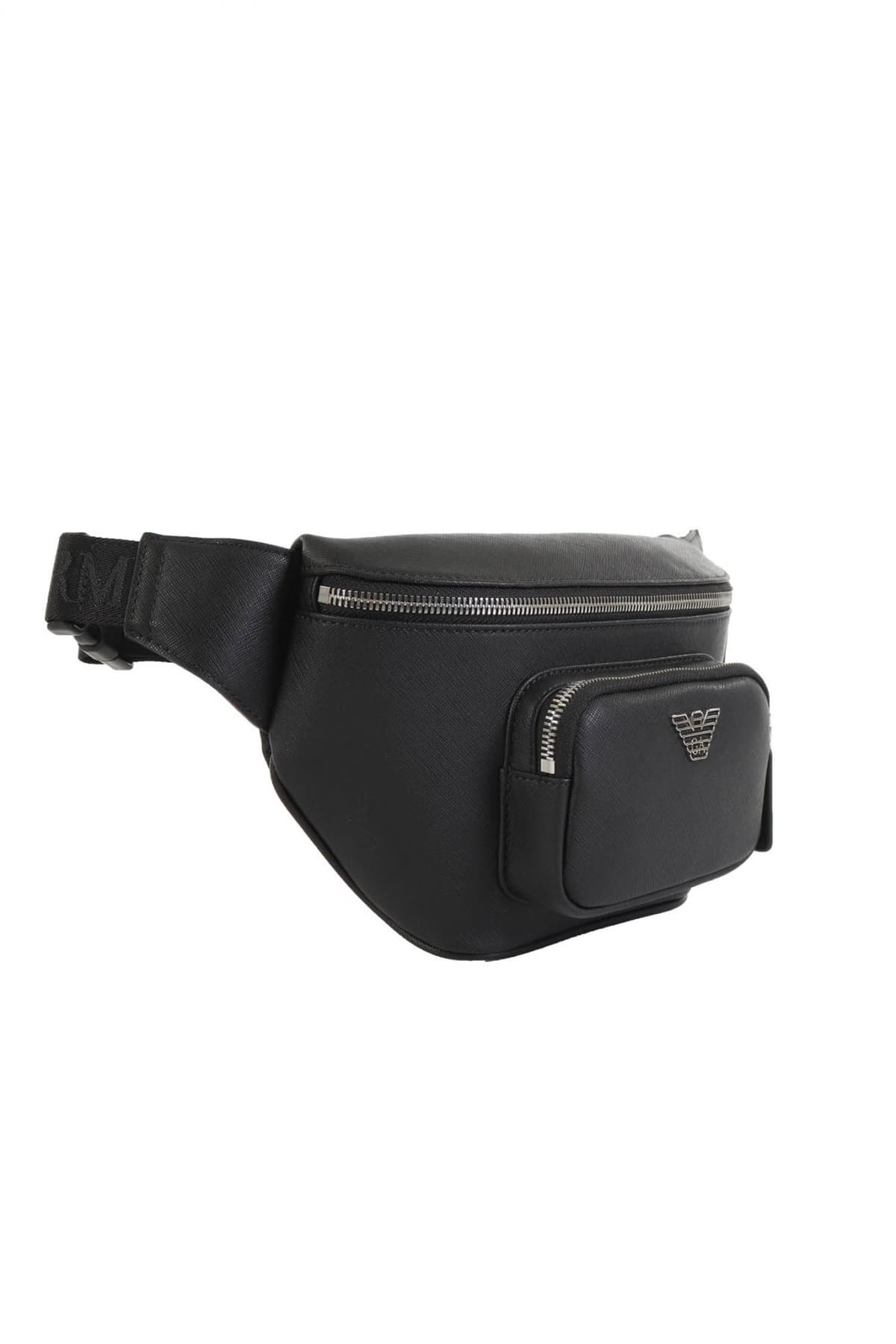 EMPORIO ARMANI ΤΣΑΝΤΑΚΙ ΜΕΣΗΣ LOGO ΜΑΥΡΟ