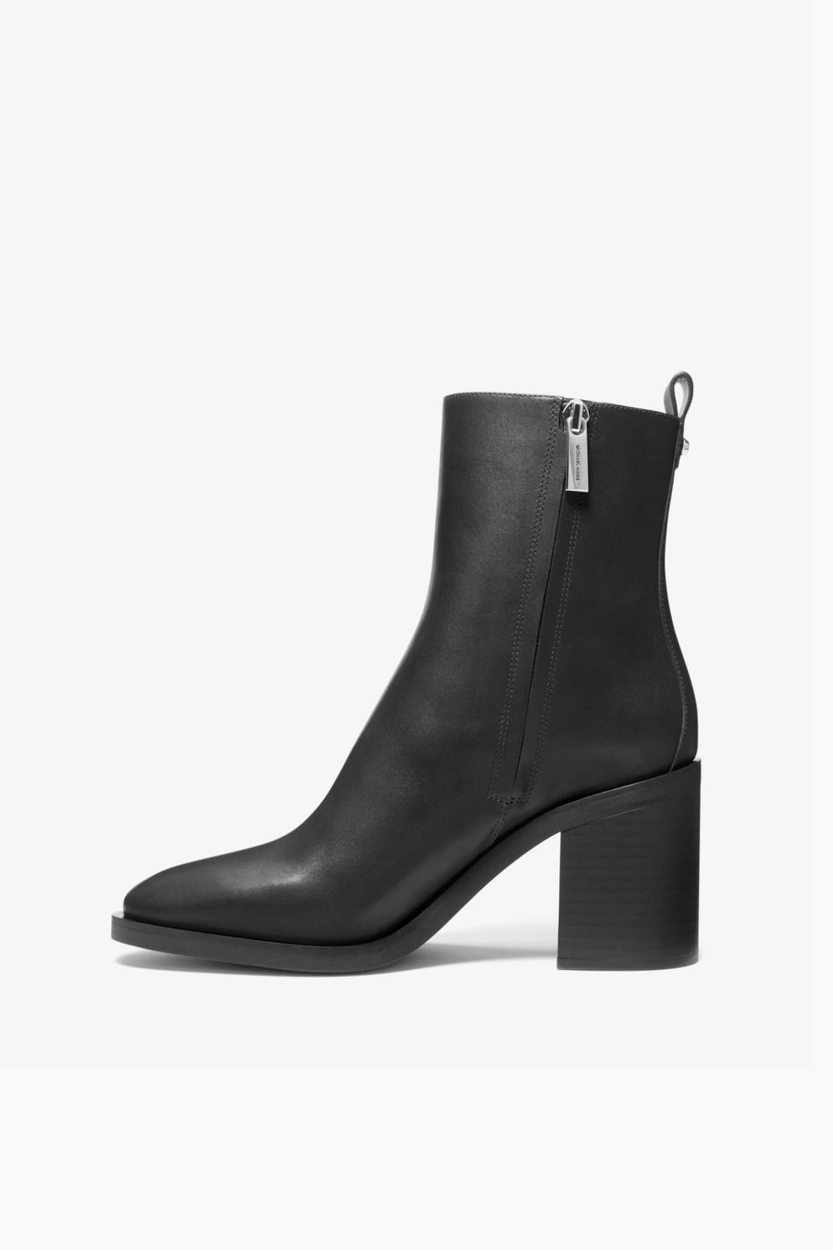 MICHAEL KORS ΠΑΠΟΥΤΣΙΑ ΜΠΟΤΑΚΙΑ REGAN MID ΦΕΡΜΟΥΑΡ ΜΕΤΑΛΛΙΚΟ LOGO ΜΑΥΡΟ