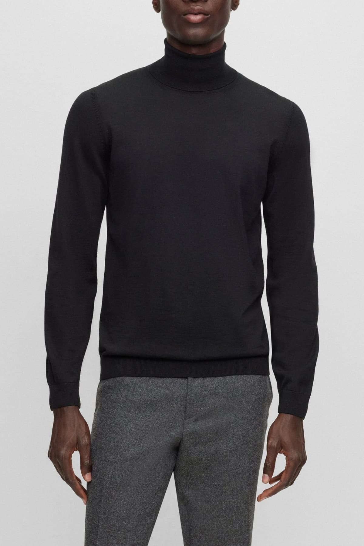 BOSS ΠΛΕΚΤΟ TURTLENECK MUSSO-P ΜΑΥΡΟ