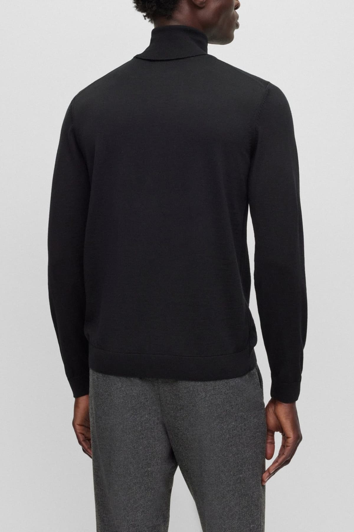 BOSS ΠΛΕΚΤΟ TURTLENECK MUSSO-P ΜΑΥΡΟ