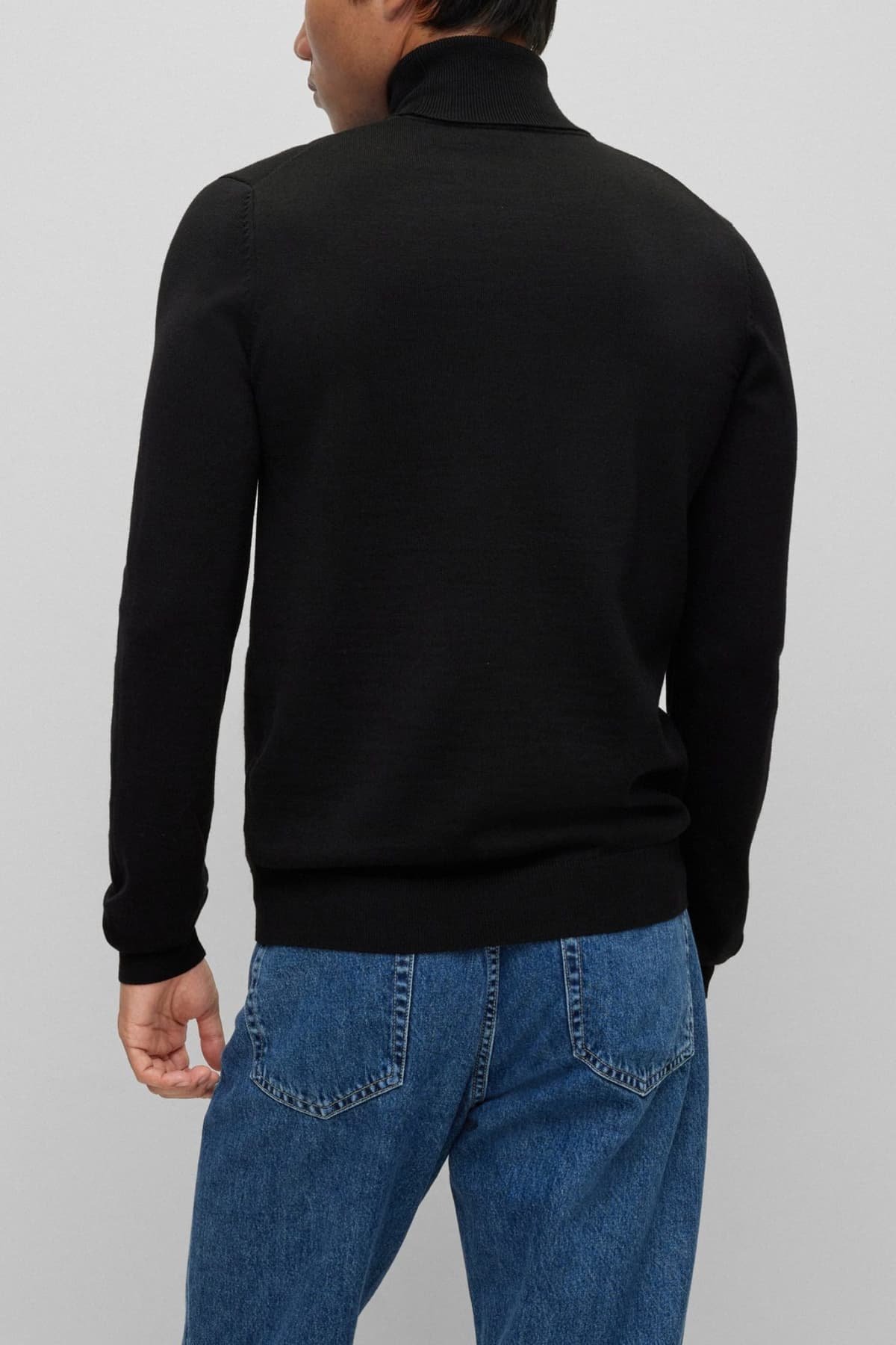 HUGO ΠΛΕΚΤΟ TURTLENECK SAN THOMAS-M ΜΑΥΡΟ