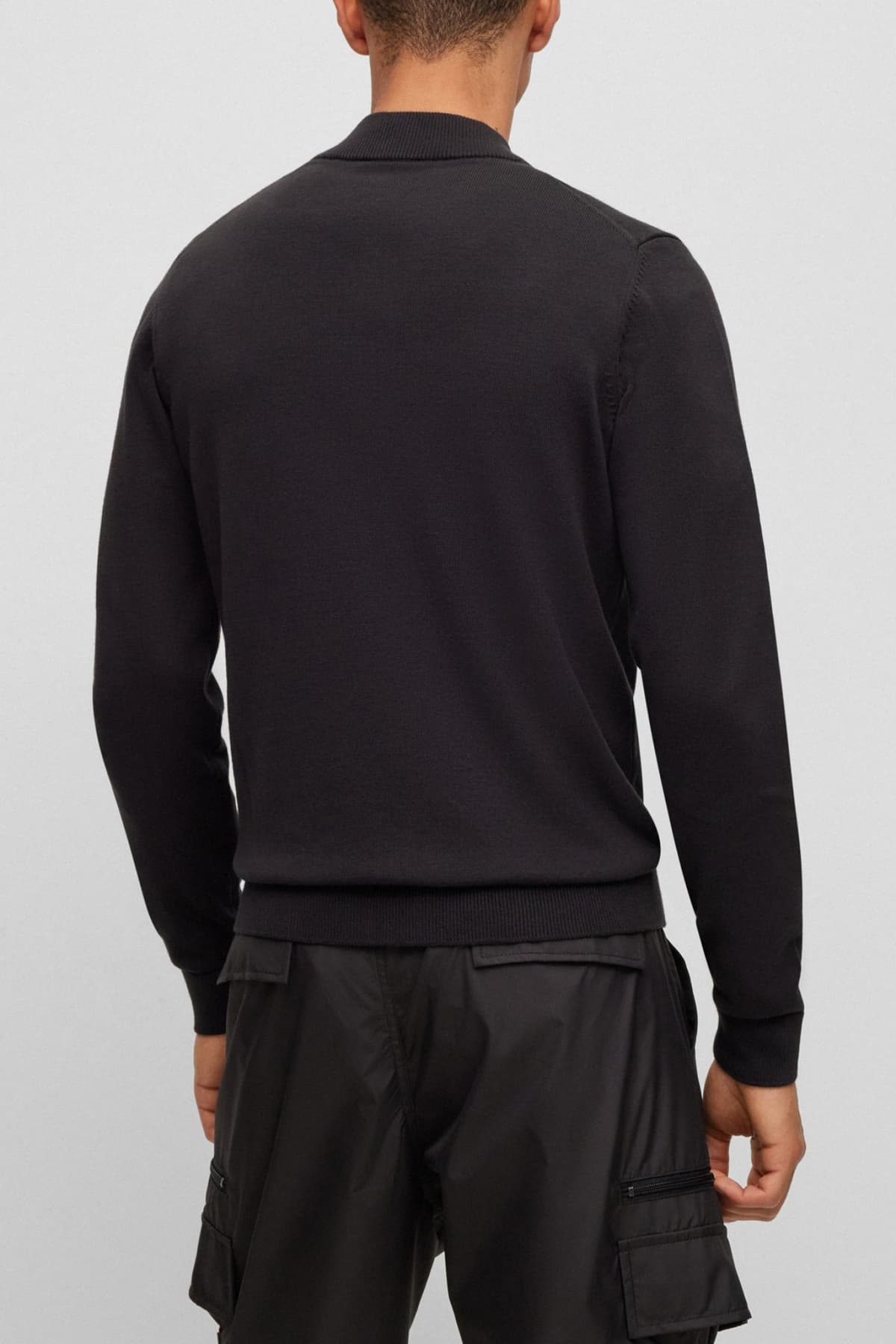 HUGO ΠΛΕΚΤΟ FULLZIP SAN JAQUE-C ΜΑΥΡΟ