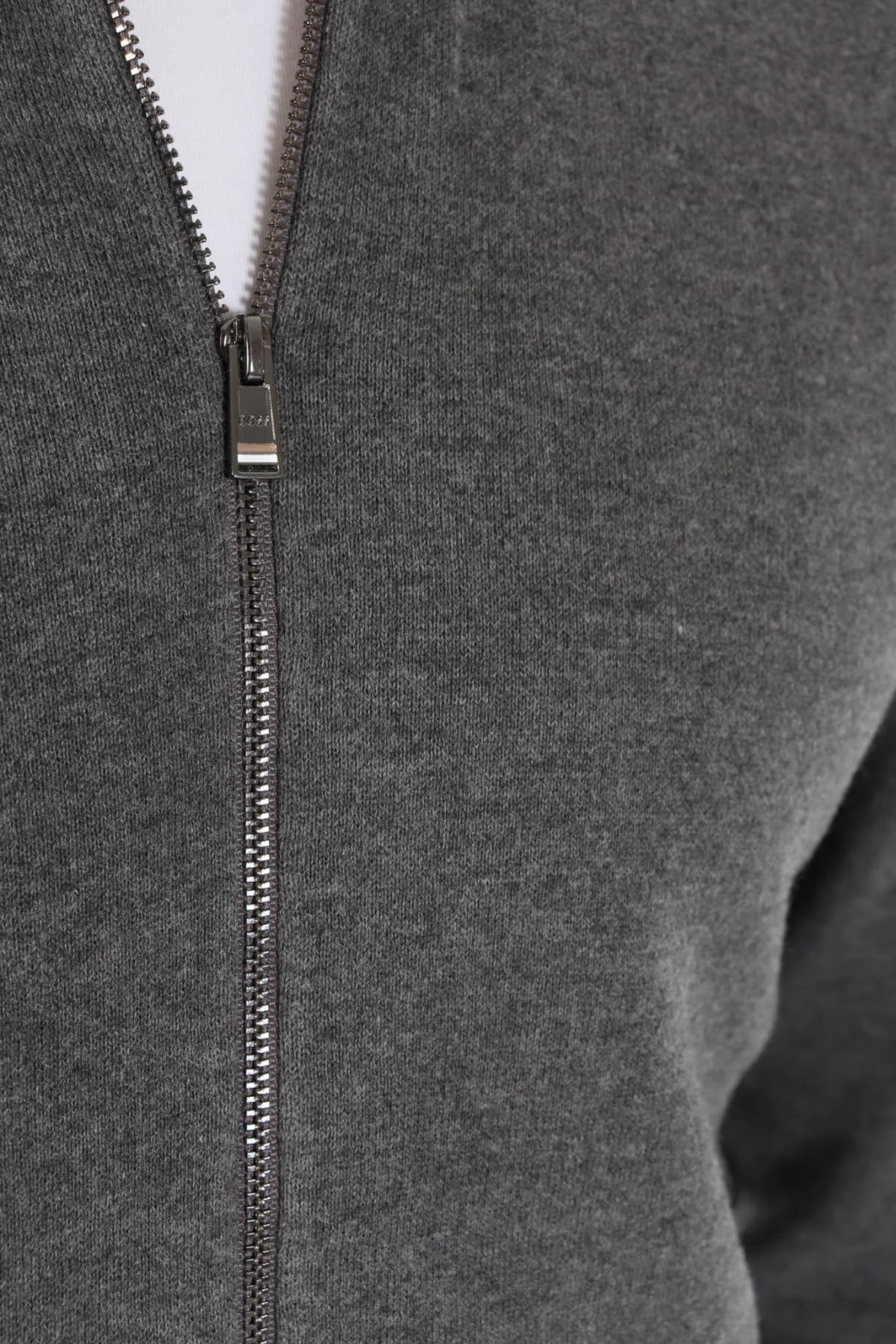 BOSS ΠΛΕΚΤΟ FULLZIP MENTOLO ΓΚΡΙ