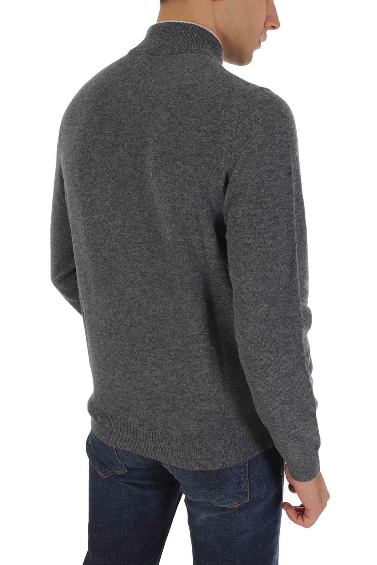 BOSS ΠΛΕΚΤΟ HALFZIP MARIO ΓΚΡΙ