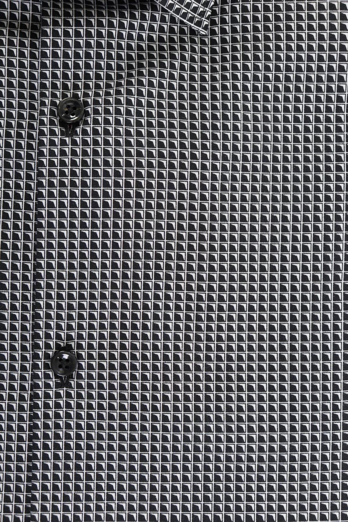 HUGO ΠΟΥΚΑΜΙΣΟ ΜΙΚΡΟΣΧΕΔΙΟ SLIM FIT KENNO ΜΑΥΡΟ-ΛΕΥΚΟ