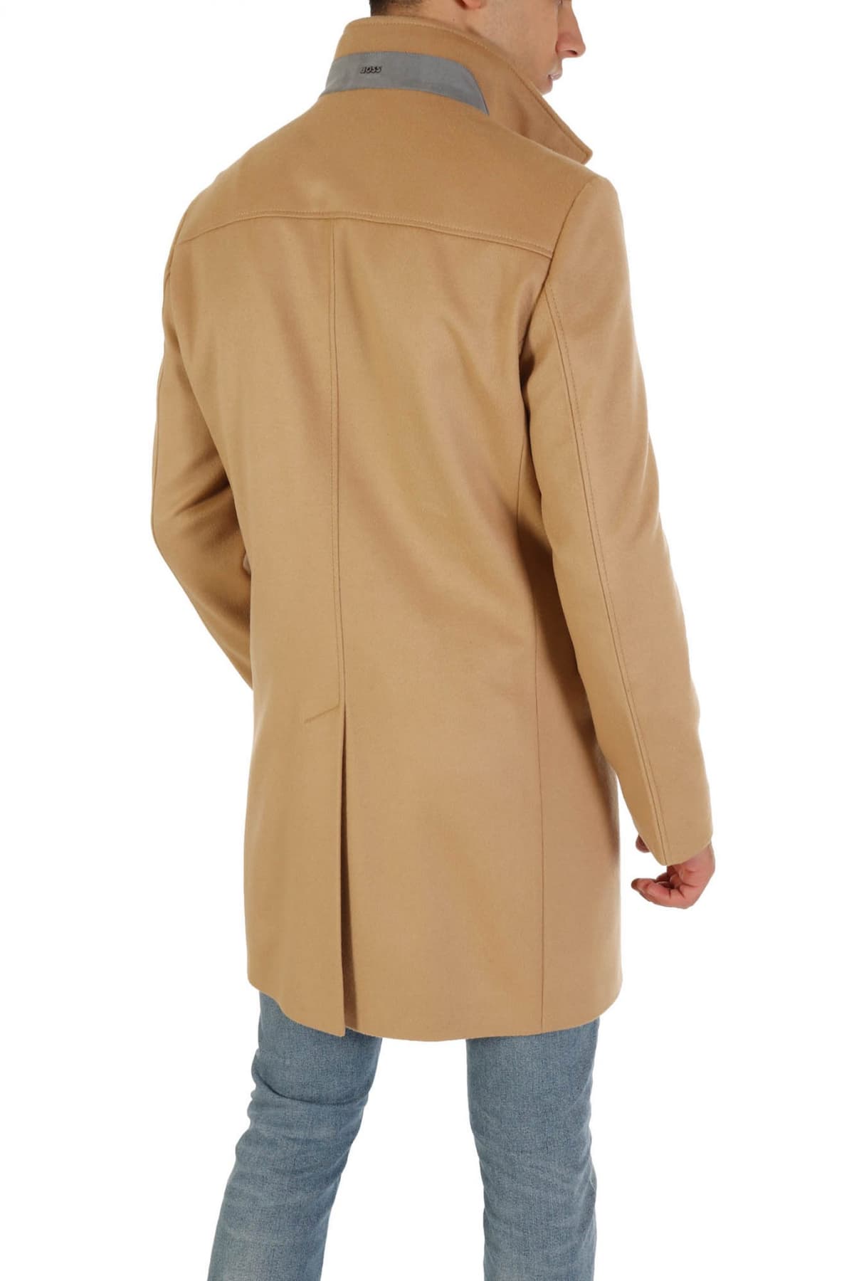 BOSS ΠΑΛΤΟ REGULAR FIT H-JARED-STANDUP-234 ΜΠΕΖ