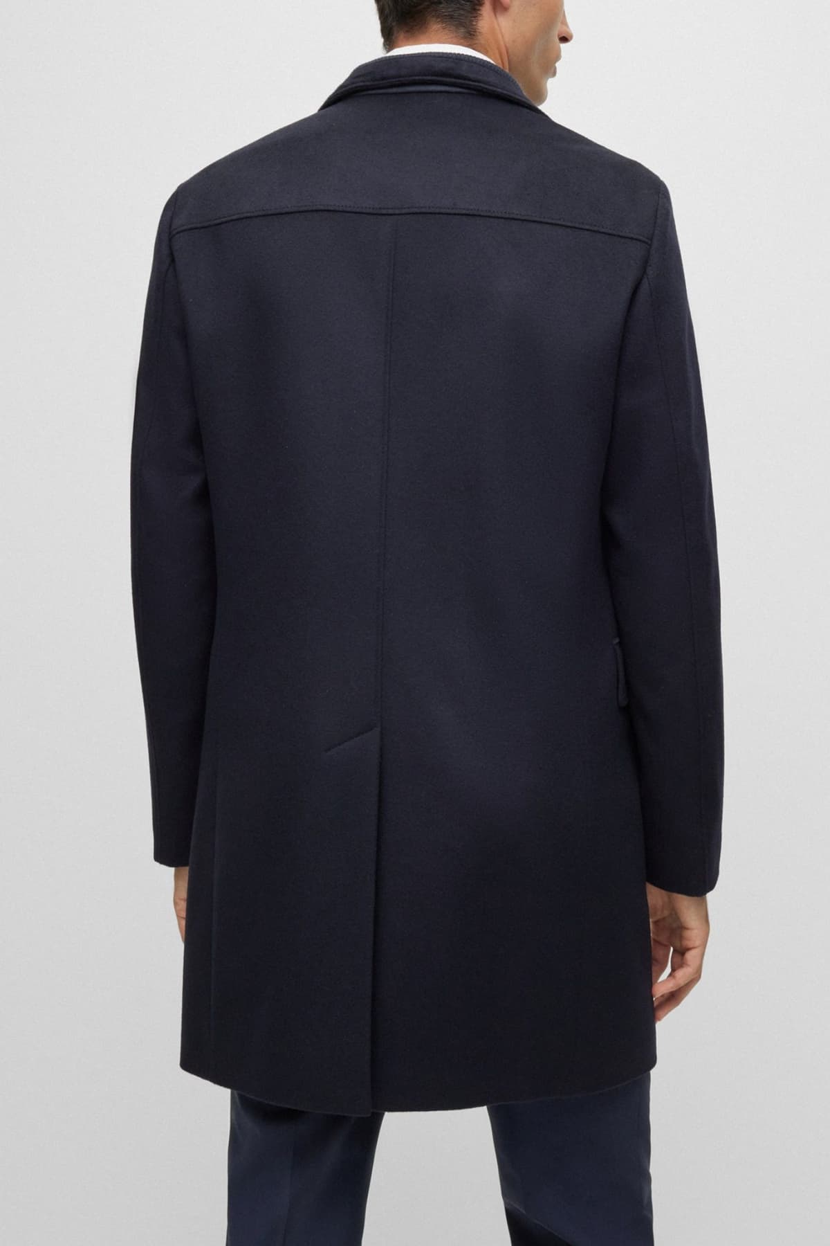 BOSS ΠΑΛΤΟ REGULAR FIT H-JARED-STANDUP-234 ΜΠΛΕ