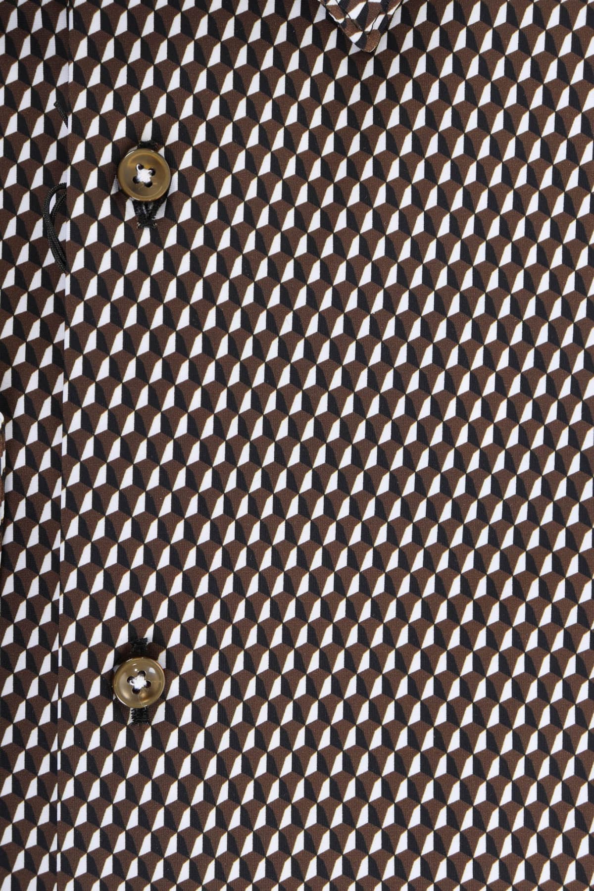 BOSS ΠΟΥΚΑΜΙΣΟ SLIM FIT ΜΙΚΡΟΣΧΕΔΙΟ P-HANK-S-KENT-C1-222 ΚΑΦΕ-ΜΑΥΡΟ