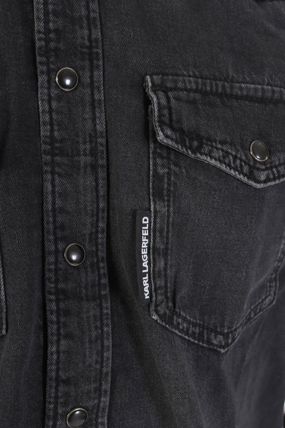 KARL LAGERFELD ΠΟΥΚΑΜΙΣΟ OVERSIZE JEANS POCKETS ΜΑΥΡΟ