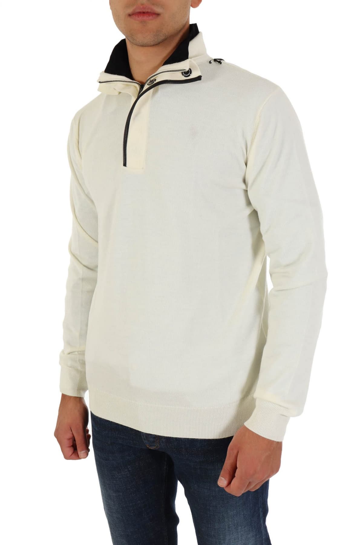 KARL LAGERFELD ΠΛΕΚΤΟ HALFBUTTON TROYER ΕΚΡΟΥ