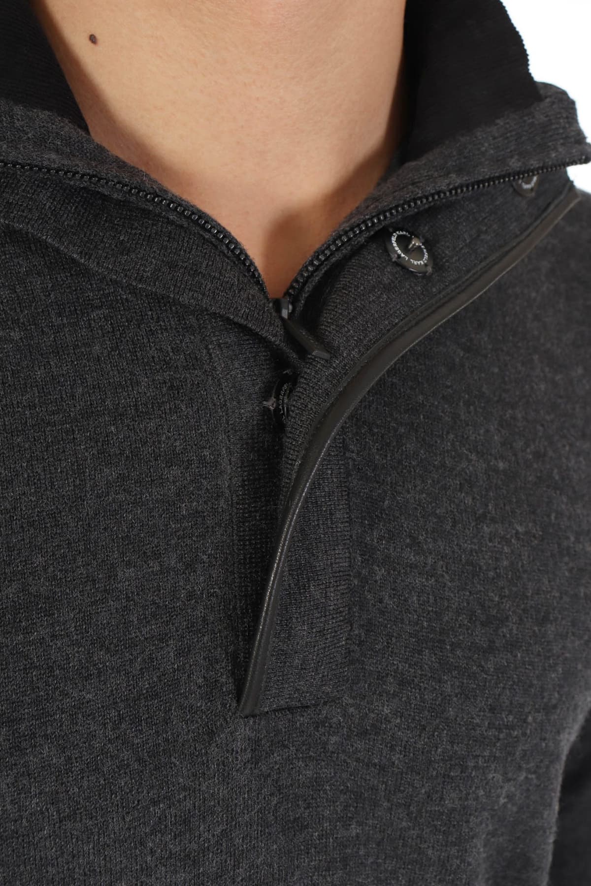 KARL LAGERFELD ΠΛΕΚΤΟ HALFBUTTON TROYER ΑΝΘΡΑΚΙ