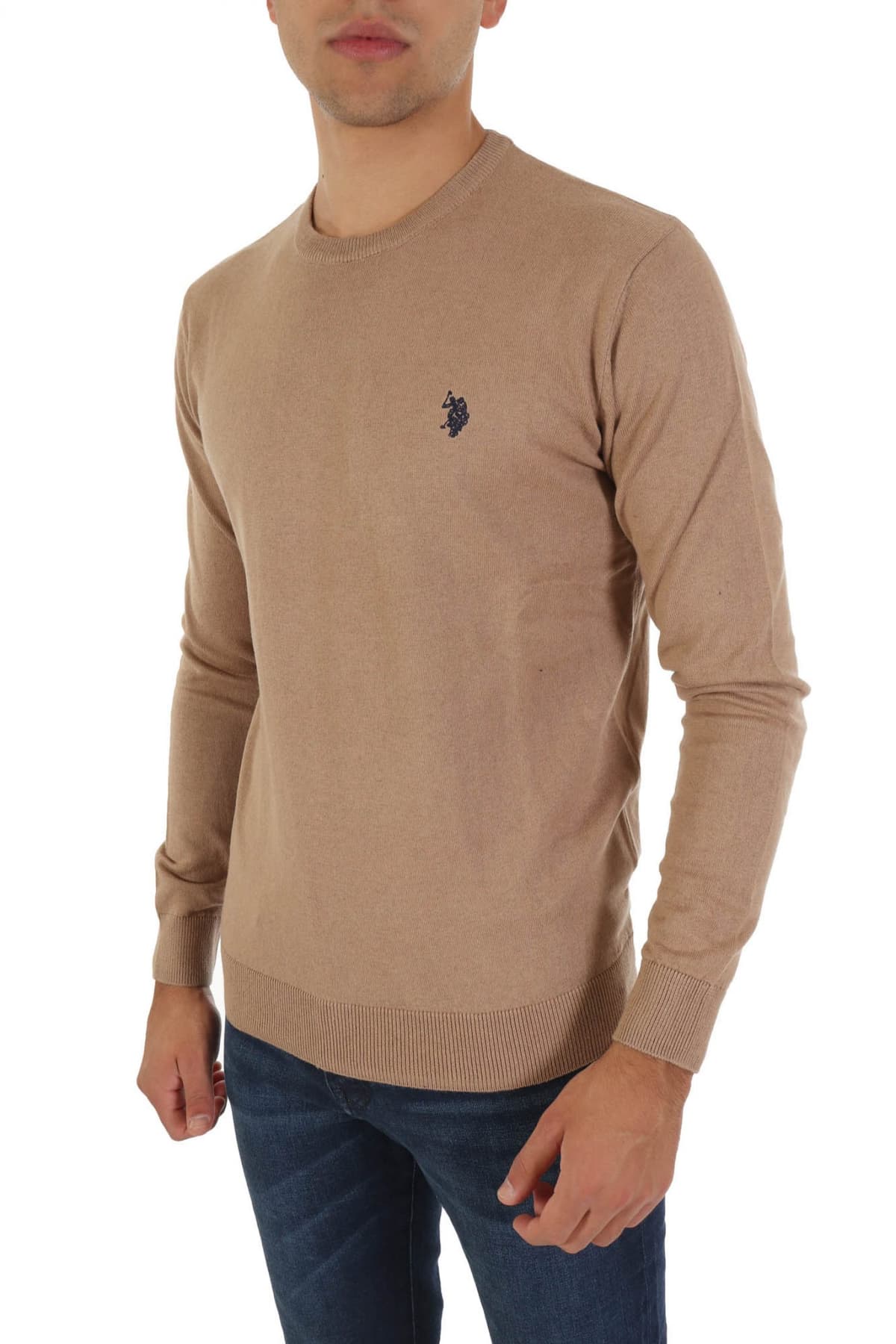U.S. POLO ASSN ΠΛΕΚΤΟ CREW NECK LEON ΜΠΕΖ