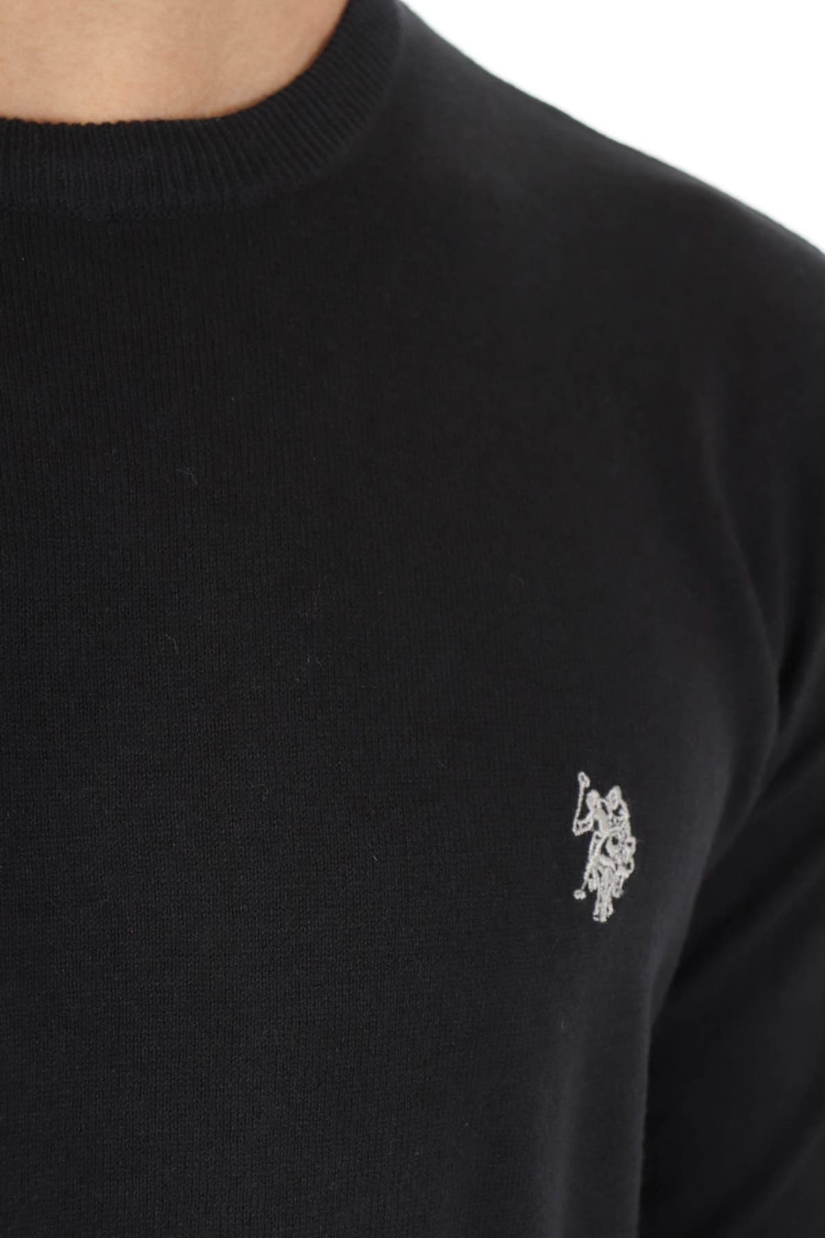 U.S. POLO ASSN ΠΛΕΚΤΟ CREW NECK LEON ΜΑΥΡΟ