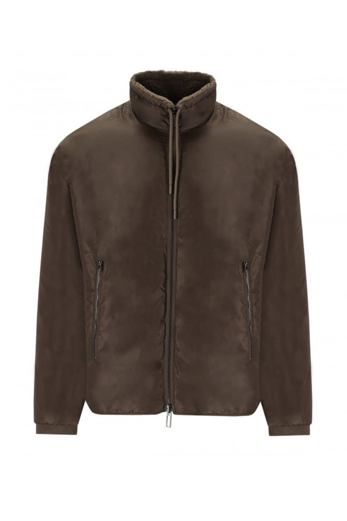 EMPORIO ARMANI ΜΠΟΥΦΑΝΟΖΑΚΕΤΑ REVERSIBLE HOODIE ΓΚΡΙ-ΚΑΦΕ