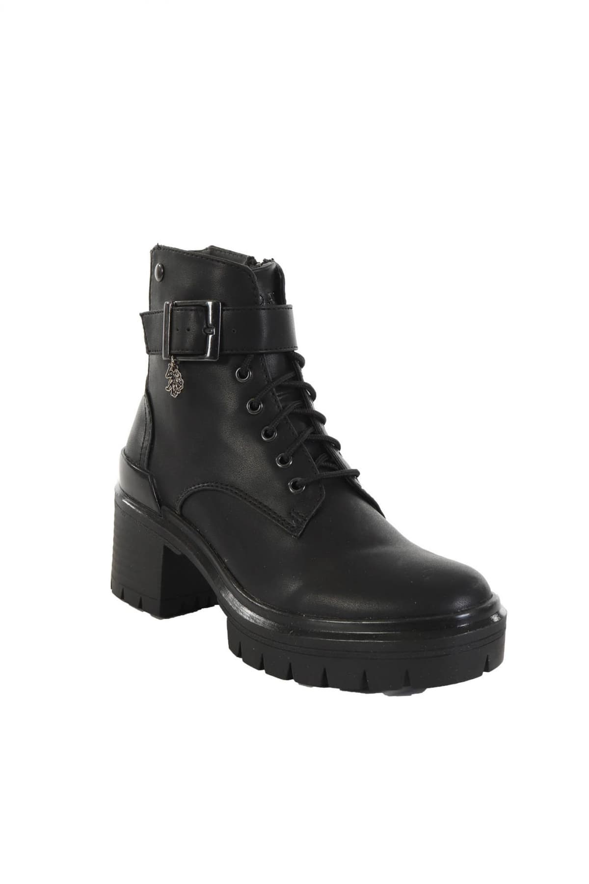 U.S. POLO ASSN. ΠΑΠΟΥΤΣΙΑ MΠΟΤΑΚΙΑ ΚΟΡΔΟΝΙΑ ΦΕΡΜΟΥΑΡ LOGO ΜΑΥΡΟ