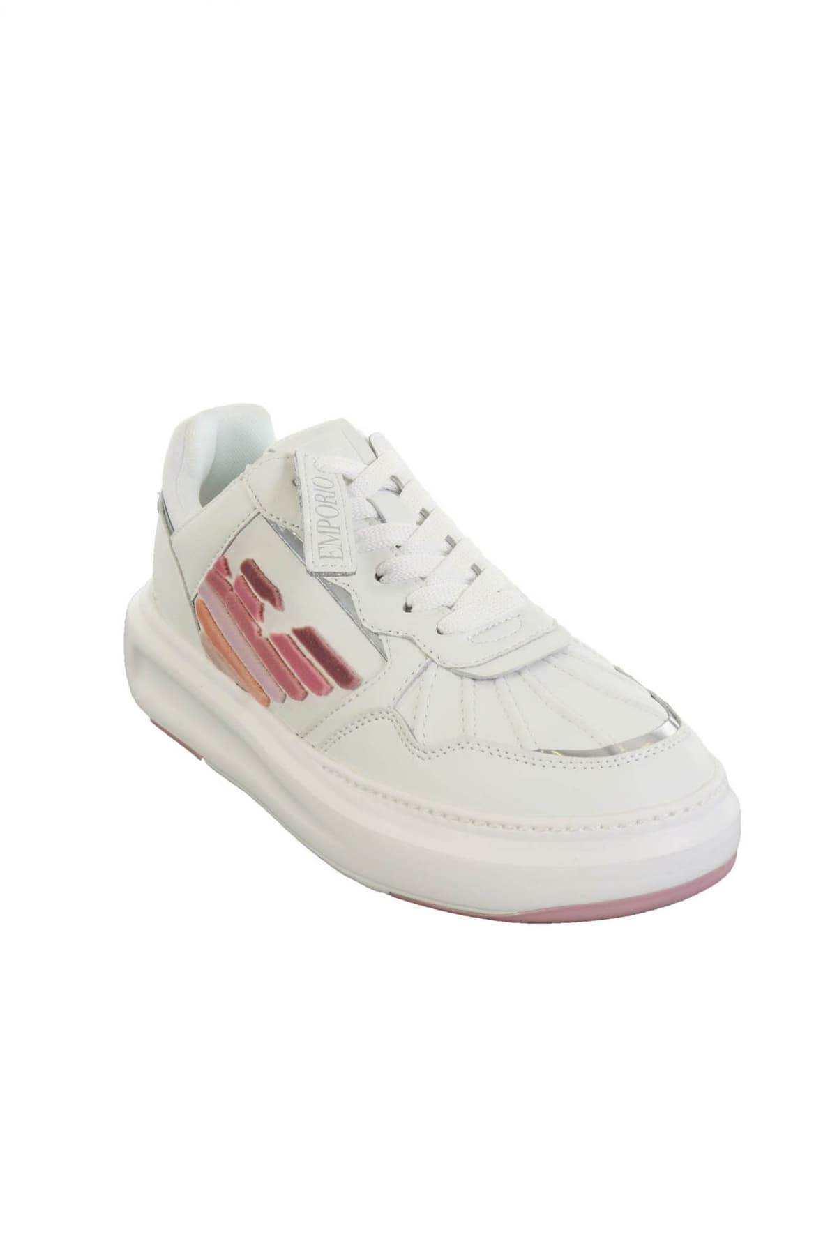 EMPORIO ARMANI ΠΑΠΟΥΤΣΙΑ SNEAKERS LOGO ΛΕΥΚΟ