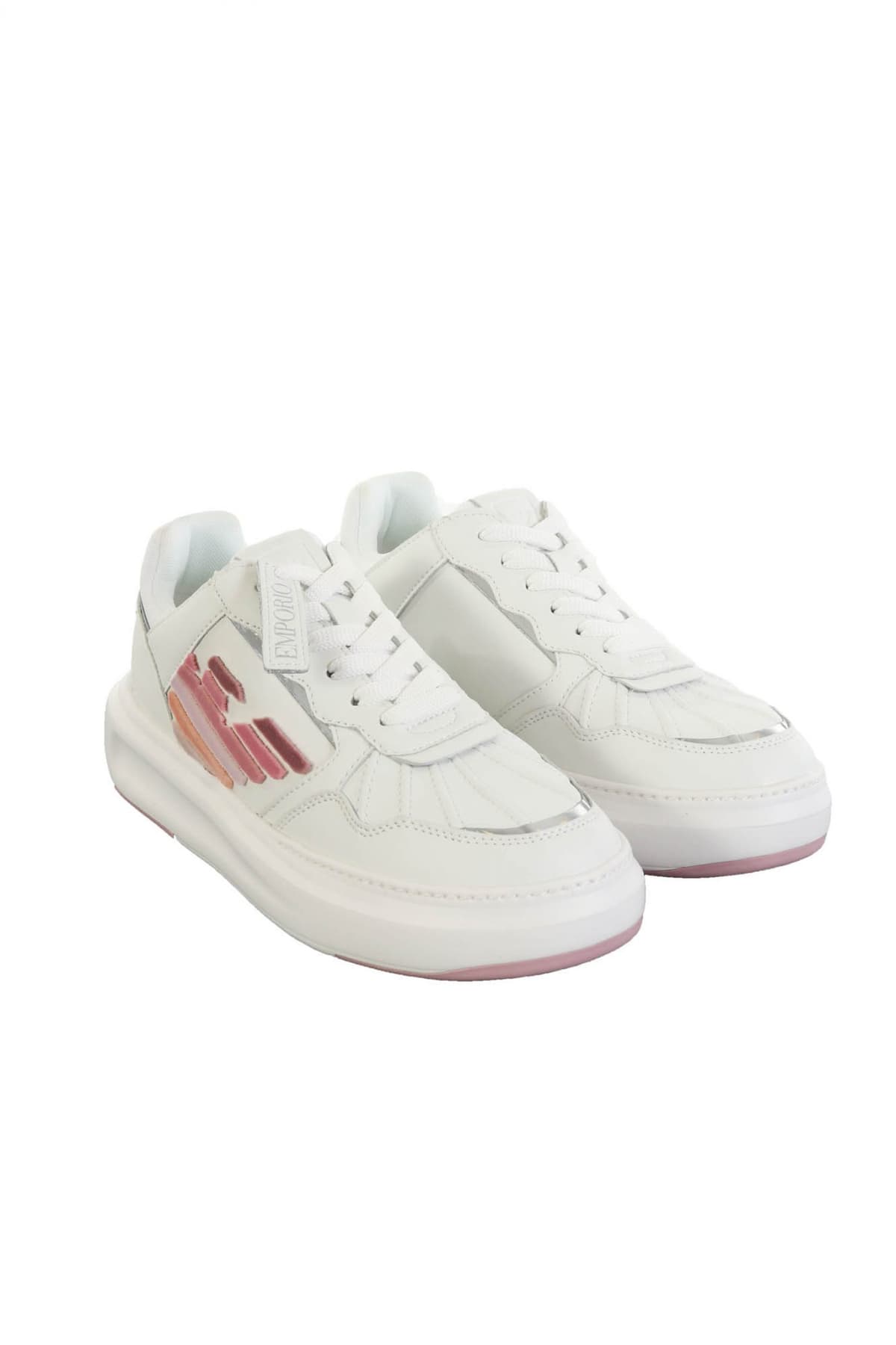 EMPORIO ARMANI ΠΑΠΟΥΤΣΙΑ SNEAKERS LOGO ΛΕΥΚΟ