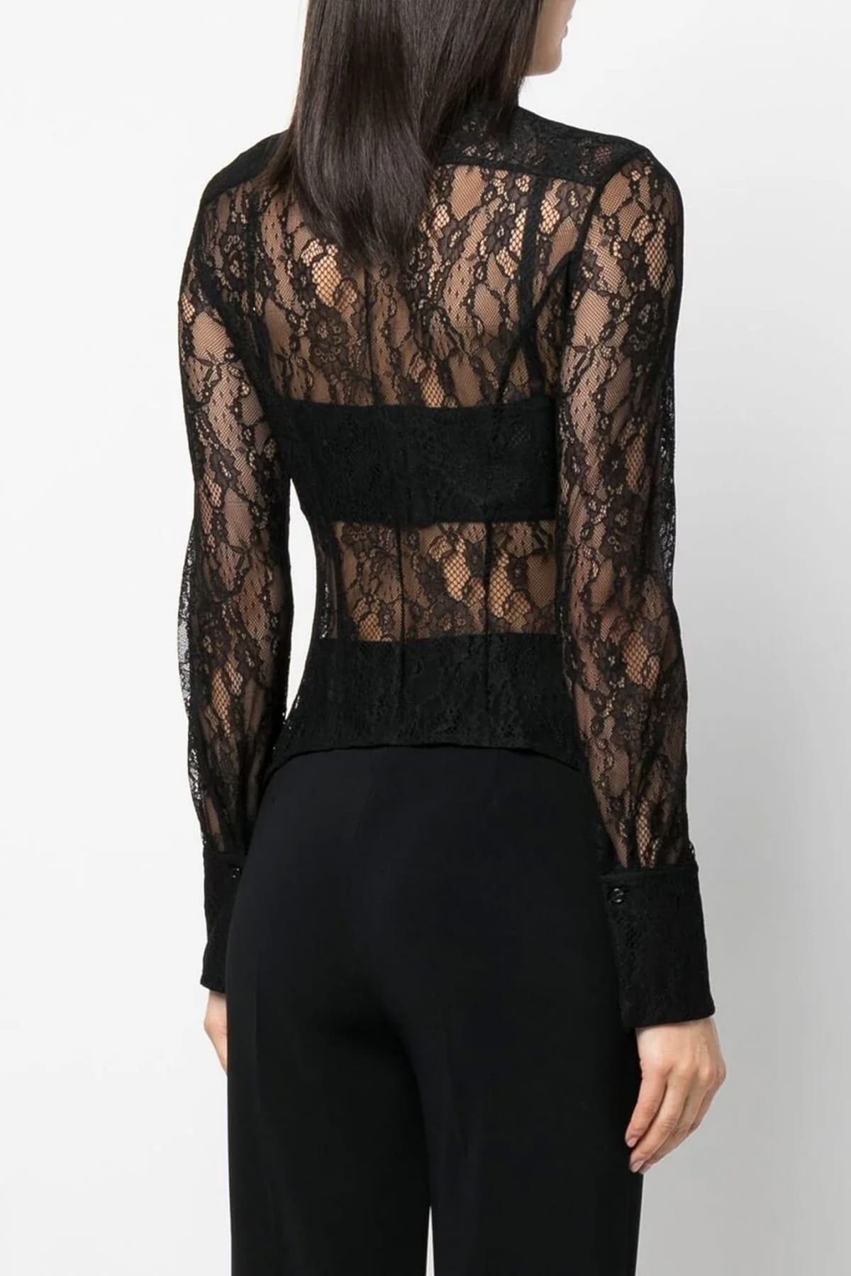 PINKO ΠΟΥΚΑΜΙΣΟ CORTESE ΔΑΝΤΕΛΑ ΜΑΥΡΟ