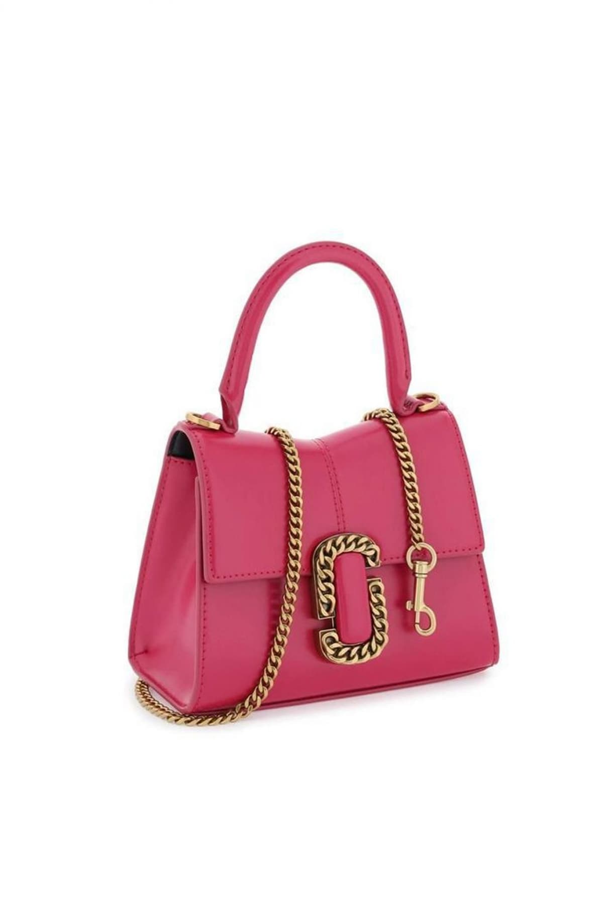 MARC JACOBS ΤΣΑΝΤΑΚΙ CROSS BODY/ΧΕΙΡΟΣ THE MINI TOP HANDLE ΑΛΥΣΙΔΑ LOGO ΦΟΥΞΙΑ