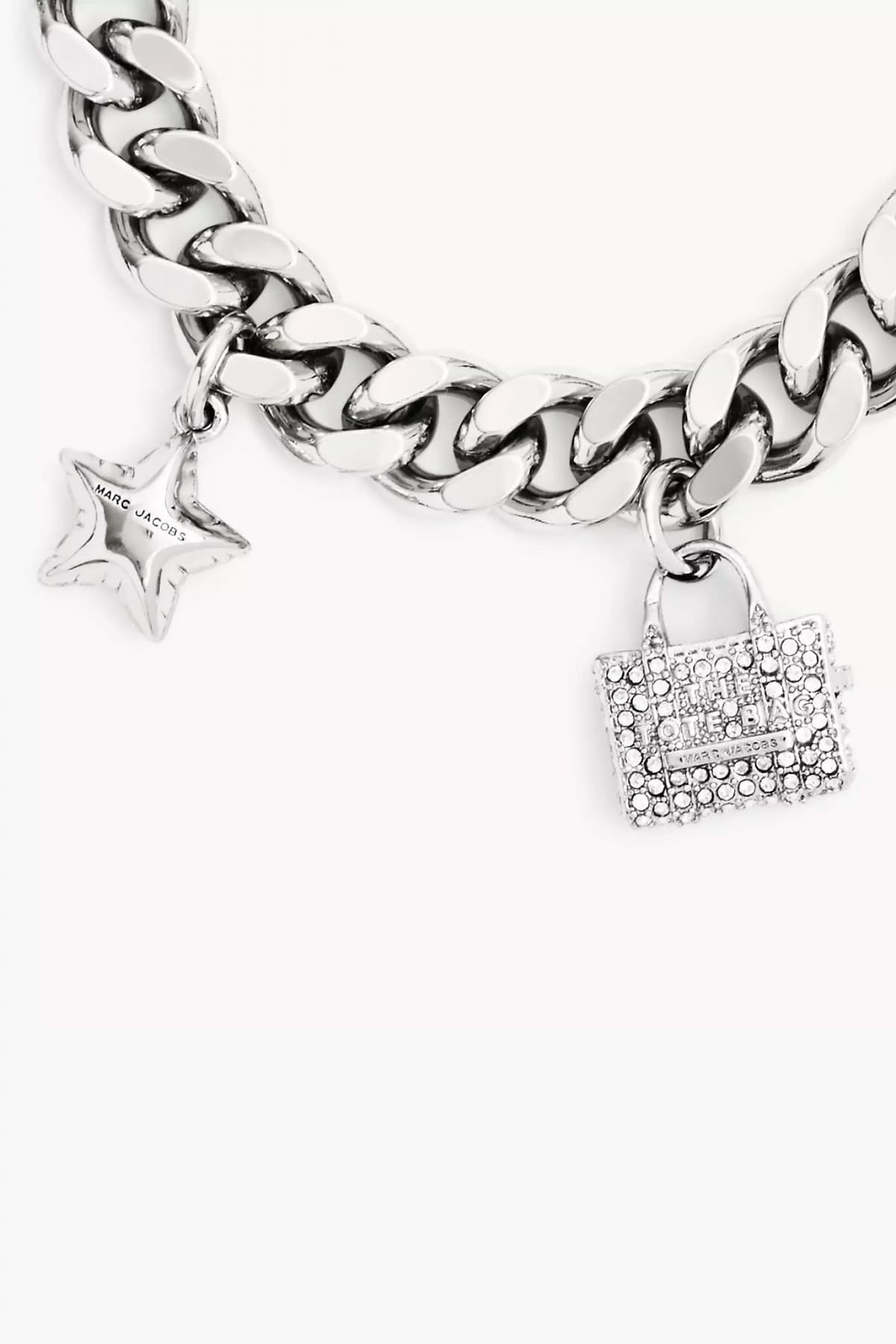 MARC JACOBS ΒΡΑΧΙΟΛΙ ΜΙΝΙ ICON PAVE CHARM BRACELET LOGO ΑΣΗΜΙ
