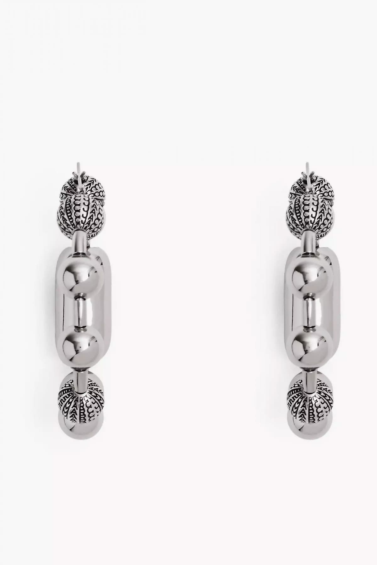 MARC JACOBS ΣΚΟΥΛΑΡΙΚΙΑ MONOGRAM BALL CHAIN HOOP LOGO ΑΣΗΜΙ