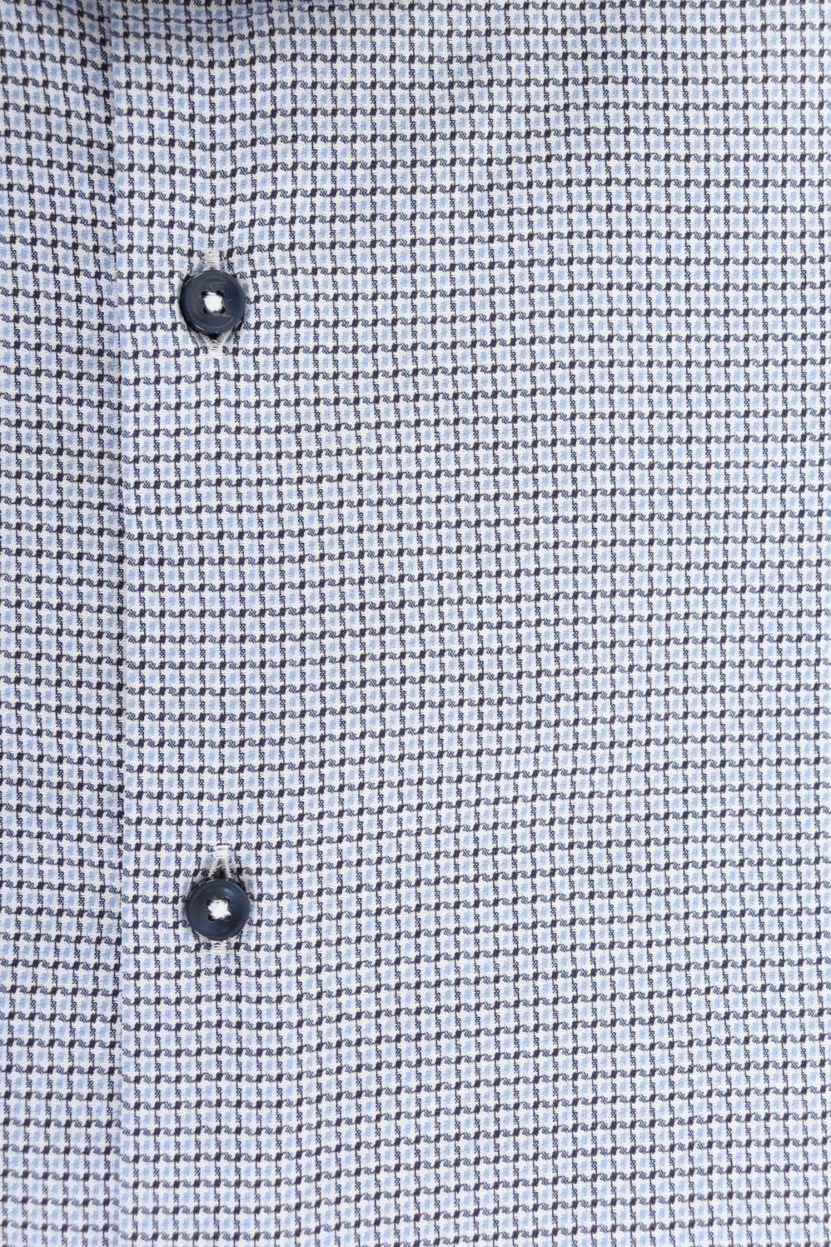 BOSS ΠΟΥΚΑΜΙΣΟ SLIM FIT STRETCH ΜΙΚΡΟΣΧΕΔΙΟ h-hank-spread-c5-233 ΣΙΕΛ