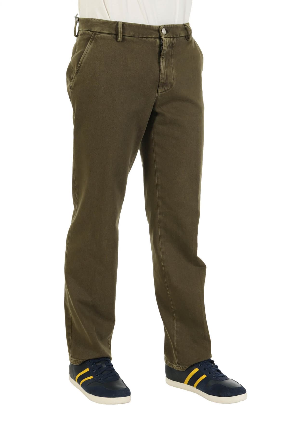 TRUSSARDI JEANS ΠΑΝΤΕΛΟΝΙ CHINO RELAXED BULL OLD DYED AVIATOR ΧΑΚΙ