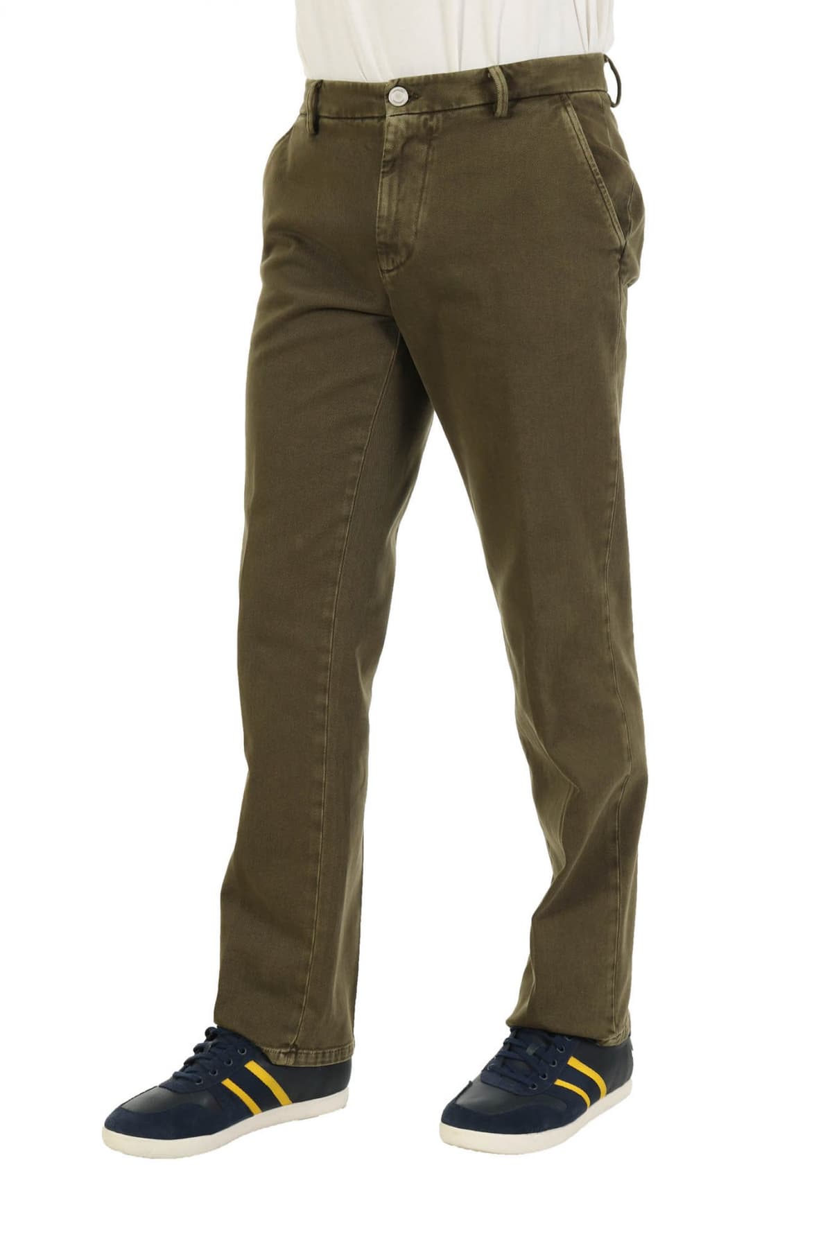 TRUSSARDI JEANS ΠΑΝΤΕΛΟΝΙ CHINO RELAXED BULL OLD DYED AVIATOR ΧΑΚΙ