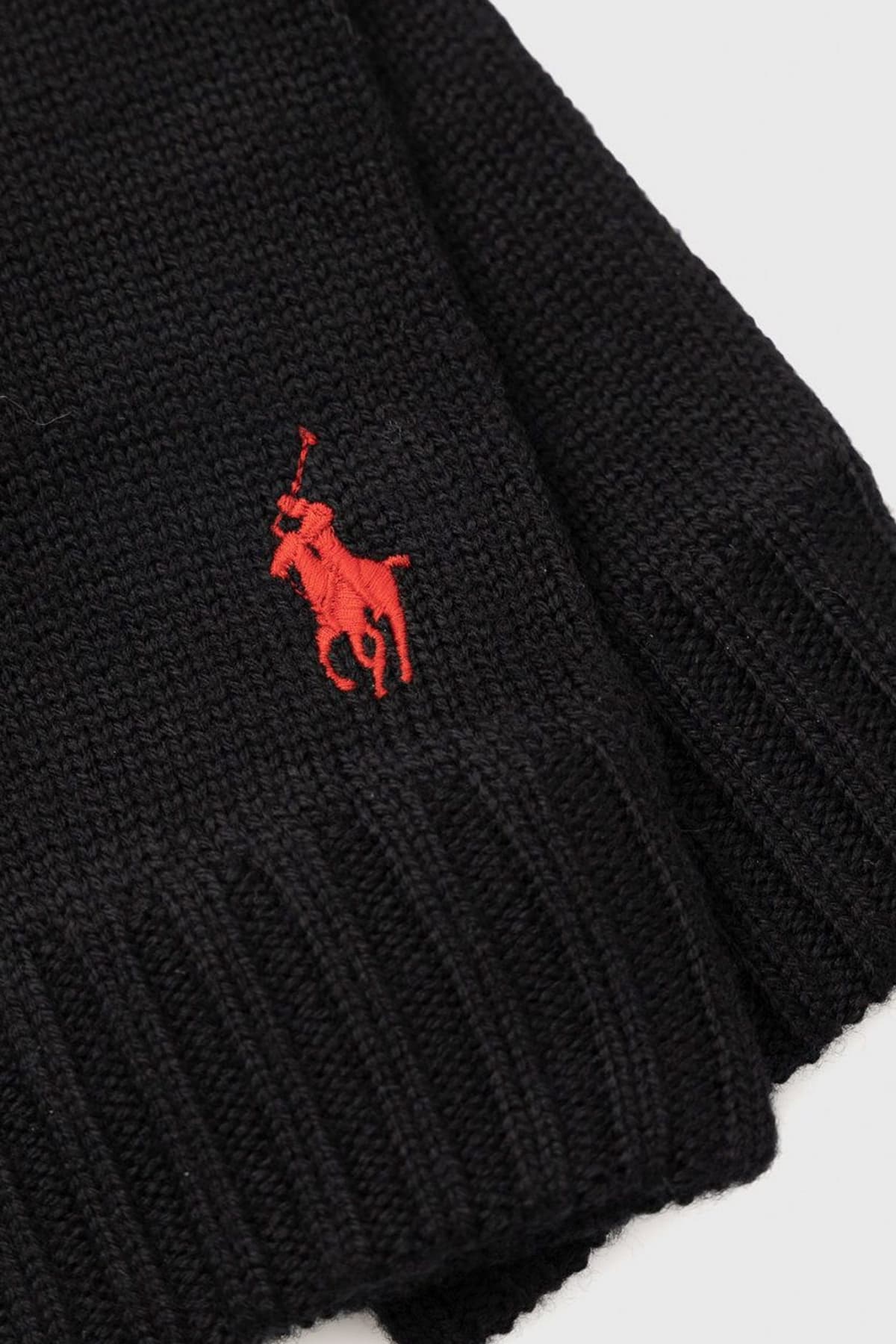 RALPH LAUREN ΓΑΝΤΙΑ ΠΛΕΚΤΑ LOGO ΜΑΥΡΟ