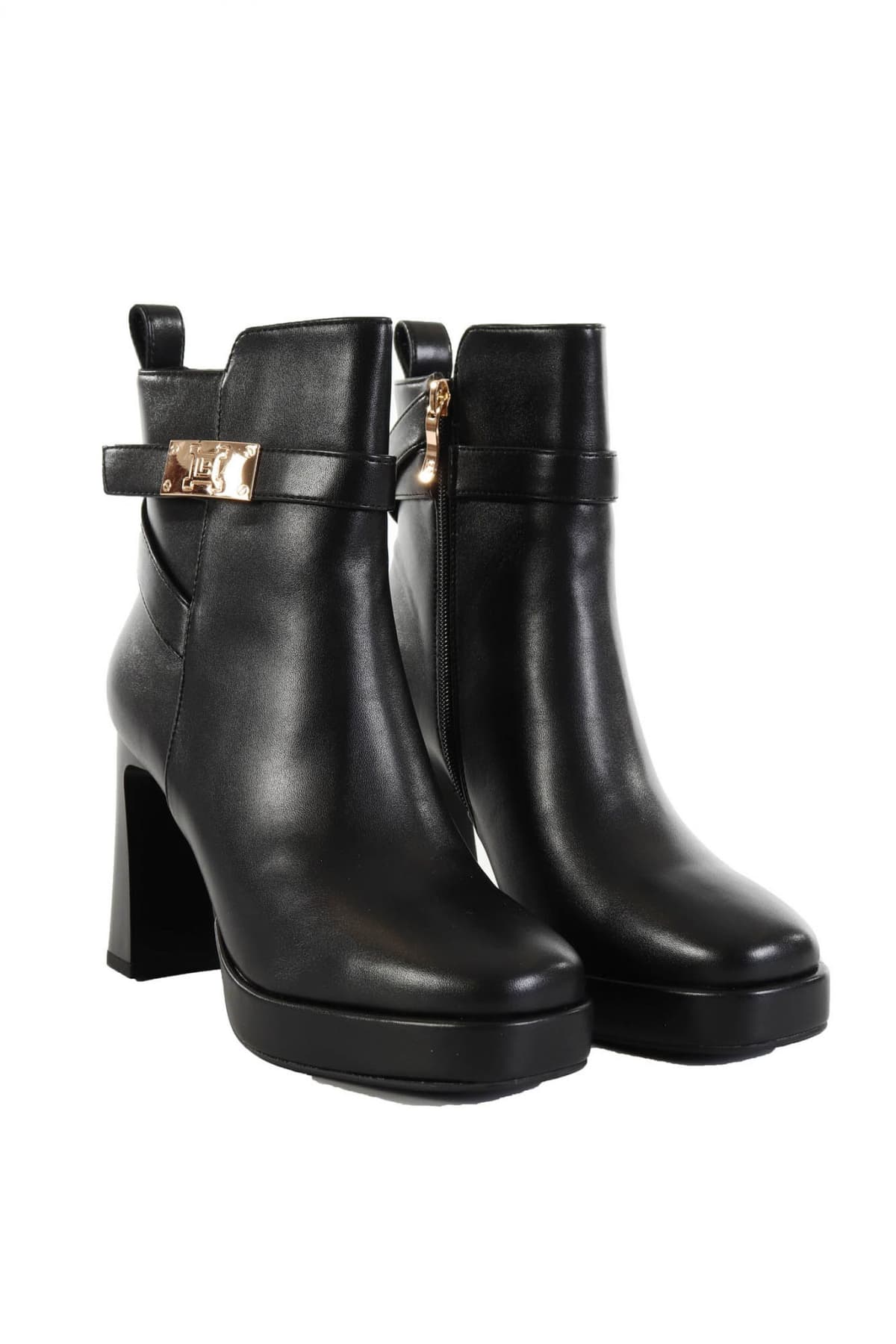 LAURA BIAGIOTTI ΠΑΠΟΥΤΣΙΑ ΜΠΟΤΑΚΙA ΦΕΡΜΟΥΑΡ ΜΕΤΑΛΛΙΚΗ ΑΓΚΡΑΦΑ LOGO ΜΑΥΡΟ