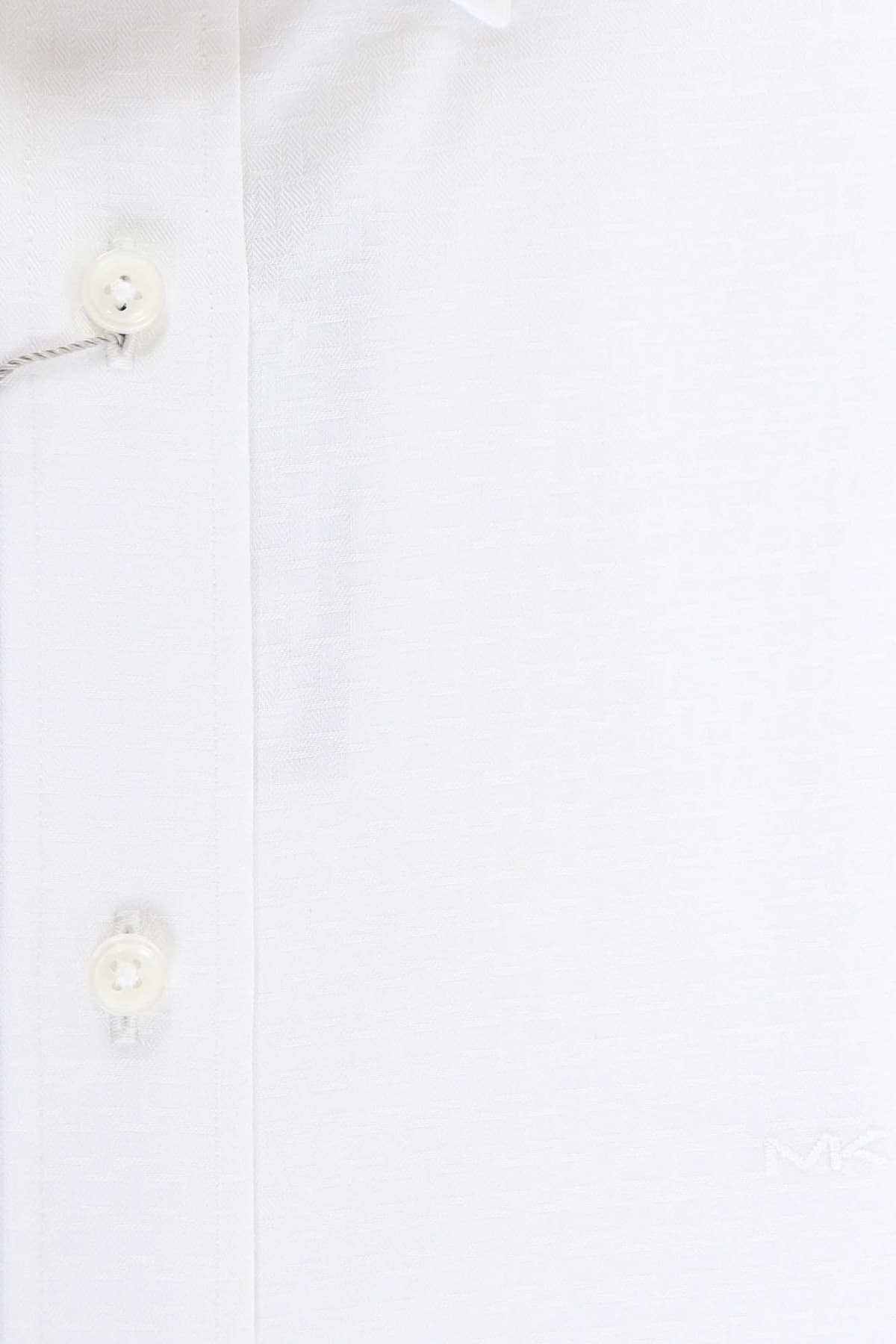 MICHAEL KORS ΠΟΥΚΑΜΙΣΟ RECTANGLE MODERN FIT EASY CARE STRETCH ΛΕΥΚΟ