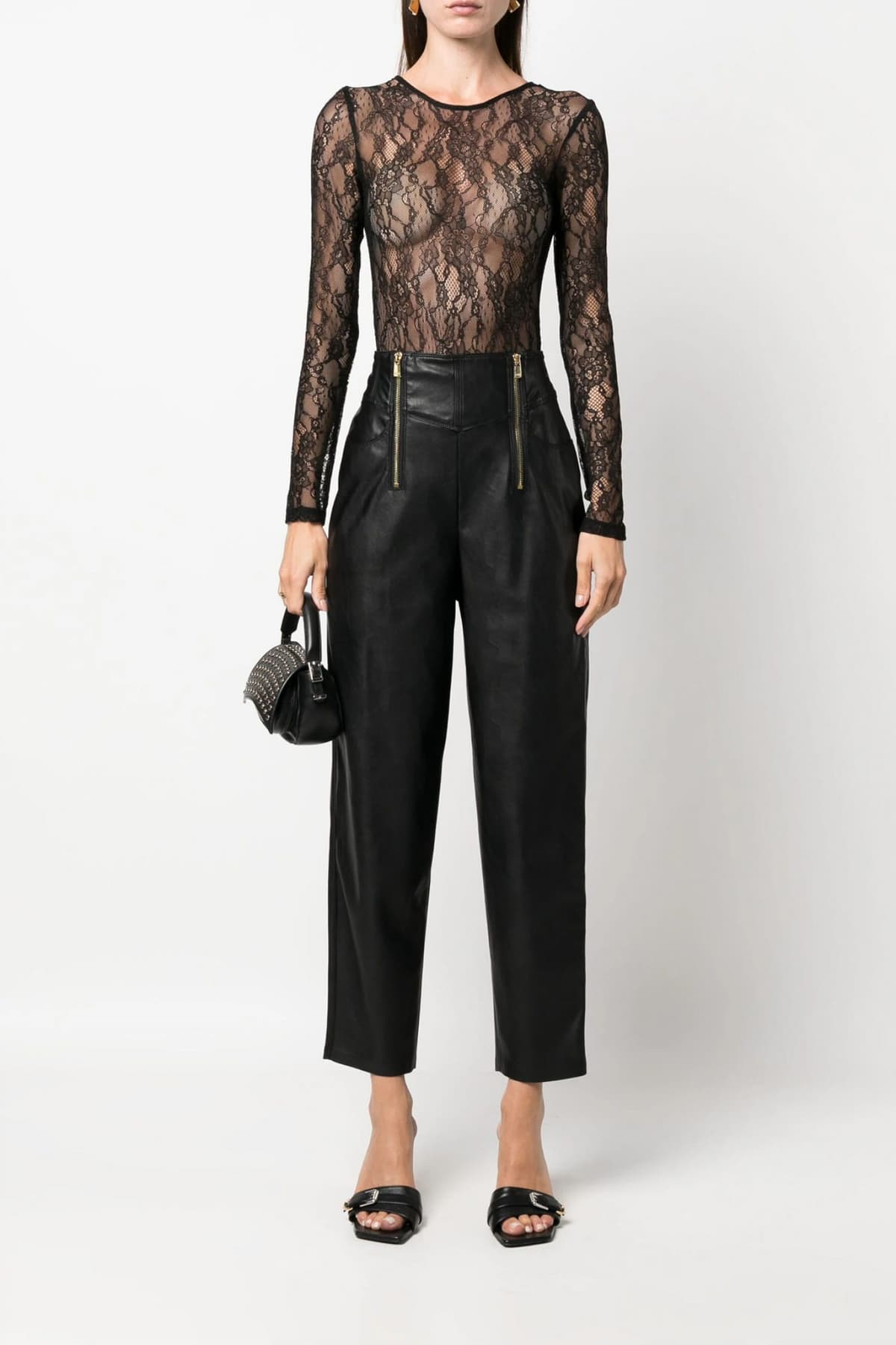 PINKO ΠΑΝΤΕΛΟΝΙ PELIN ΔΕΡΜΑΤΙΝΗ ΦΕΡΜΟΥΑΡ ΜΑΥΡΟ