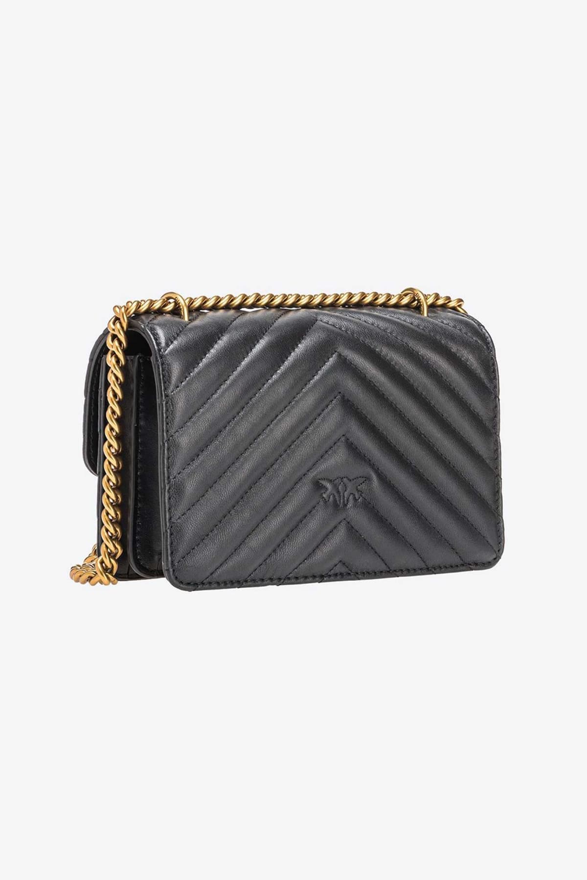 PINKO ΤΣΑΝΤΑΚΙ CROSSBODY LOVE ONE MINI DC LOGO ΜΑΥΡΟ