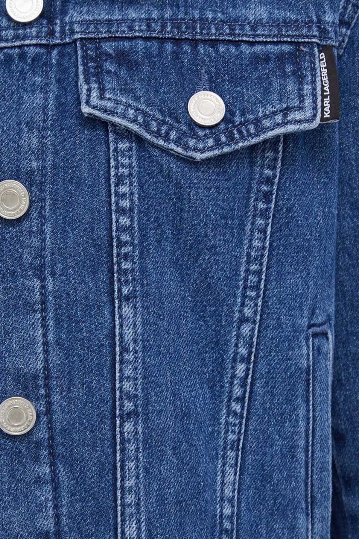 KARL LAGERFELD ΜΠΟΥΦΑΝ JEANS DENIM JACKET LOGO ΠΑΓΕΤΑ ΑΣΗΜΙ