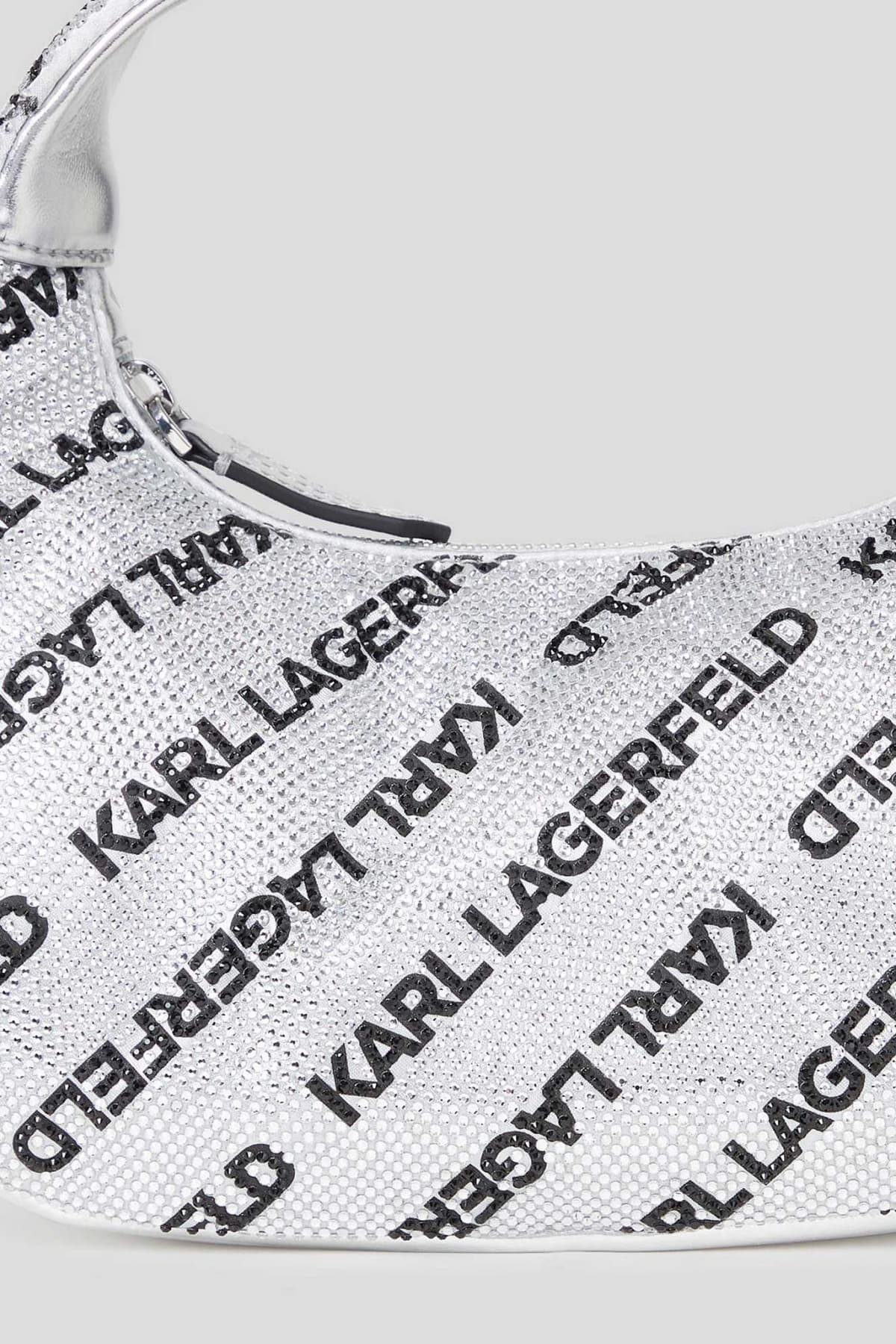 KARL LAGERFELD ΤΣΑΝΤΑΚΙ ΧΕΙΡΟΣ/CROSSBODY ALL OVER LOGO ΣΤΡΑΣΑΚΙΑ ΑΣΗΜΙ