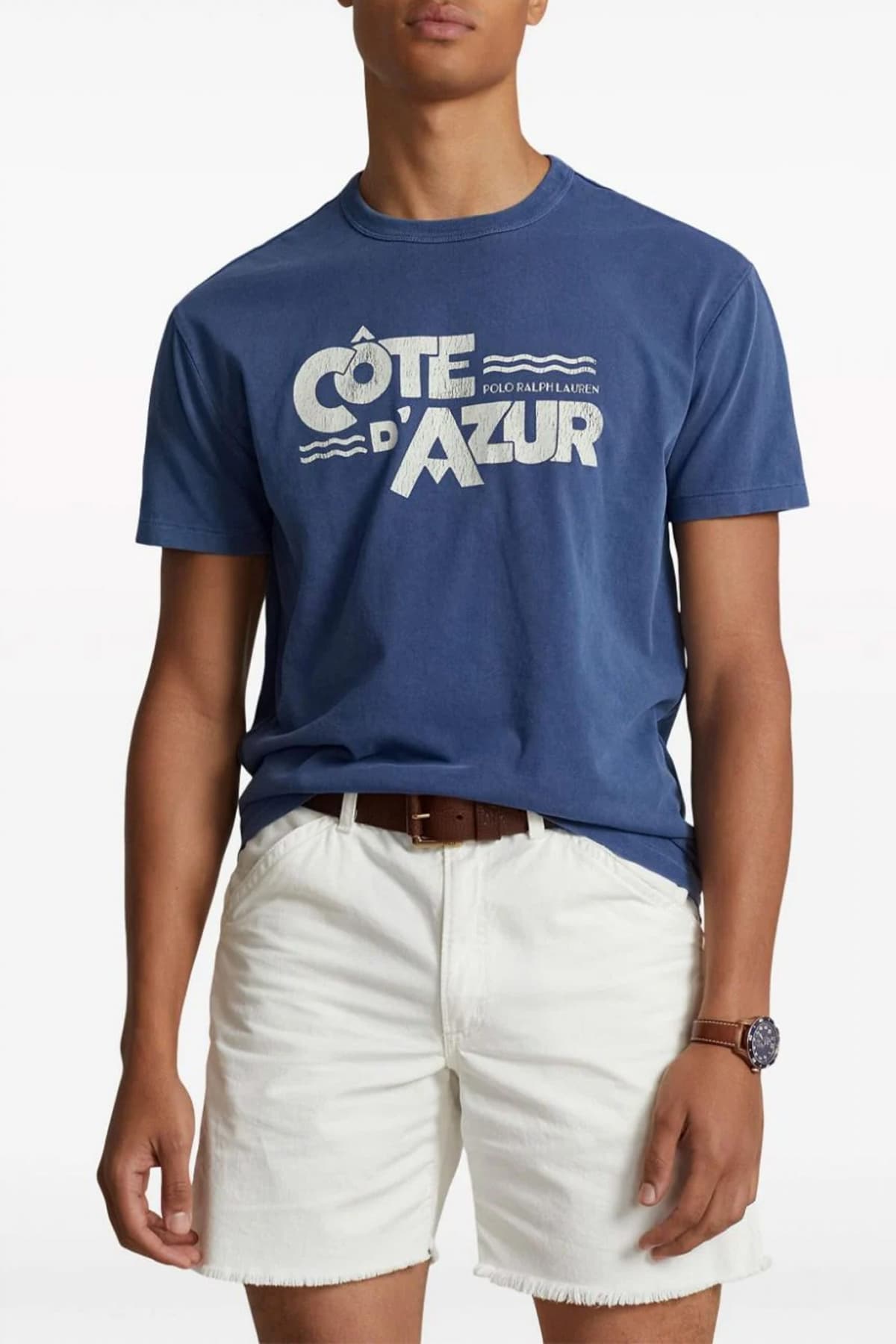 RALPH LAUREN T- SHIRT CLASSIC FIT COTE D AZURE ΜΠΛΕ