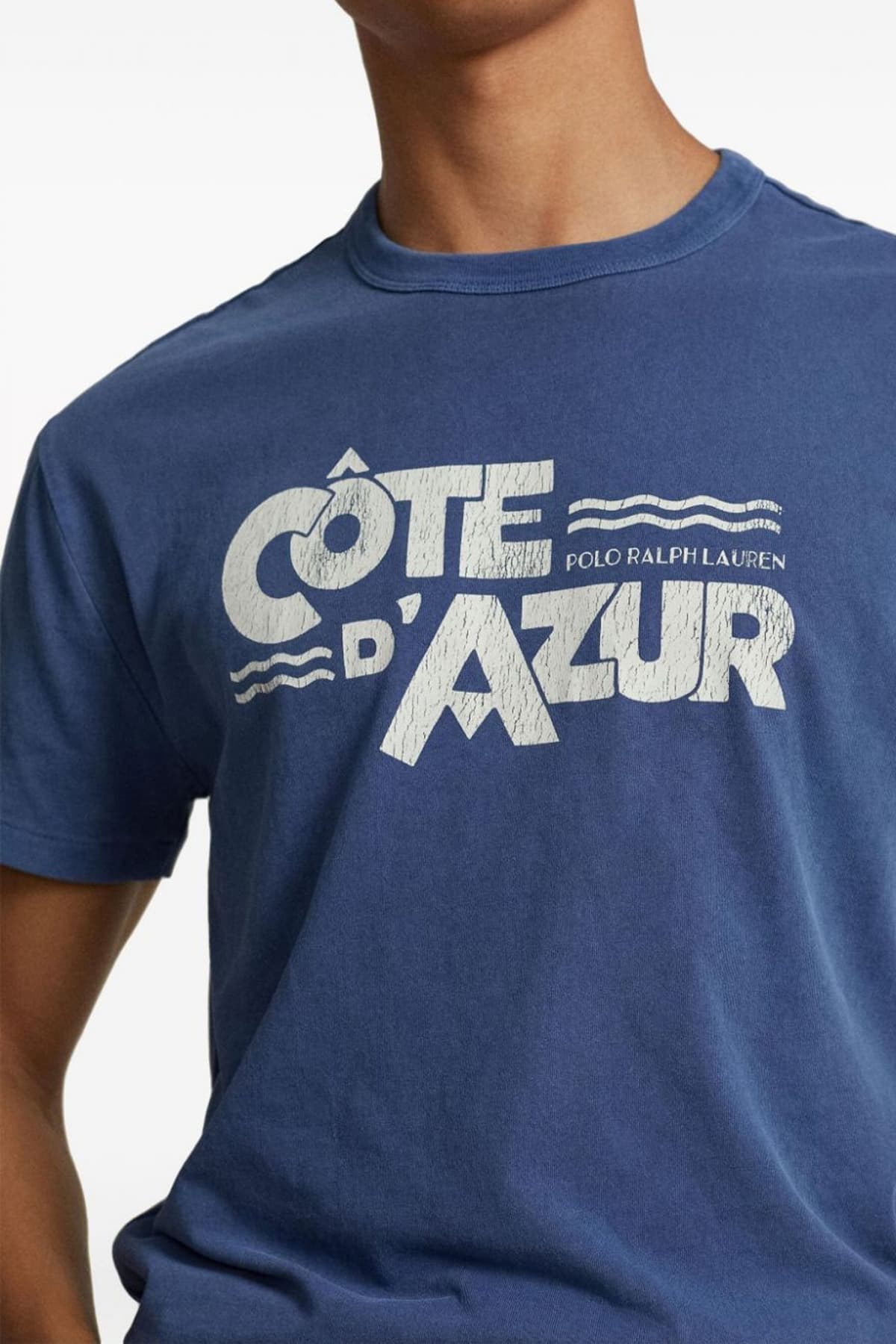 RALPH LAUREN T- SHIRT CLASSIC FIT COTE D AZURE ΜΠΛΕ