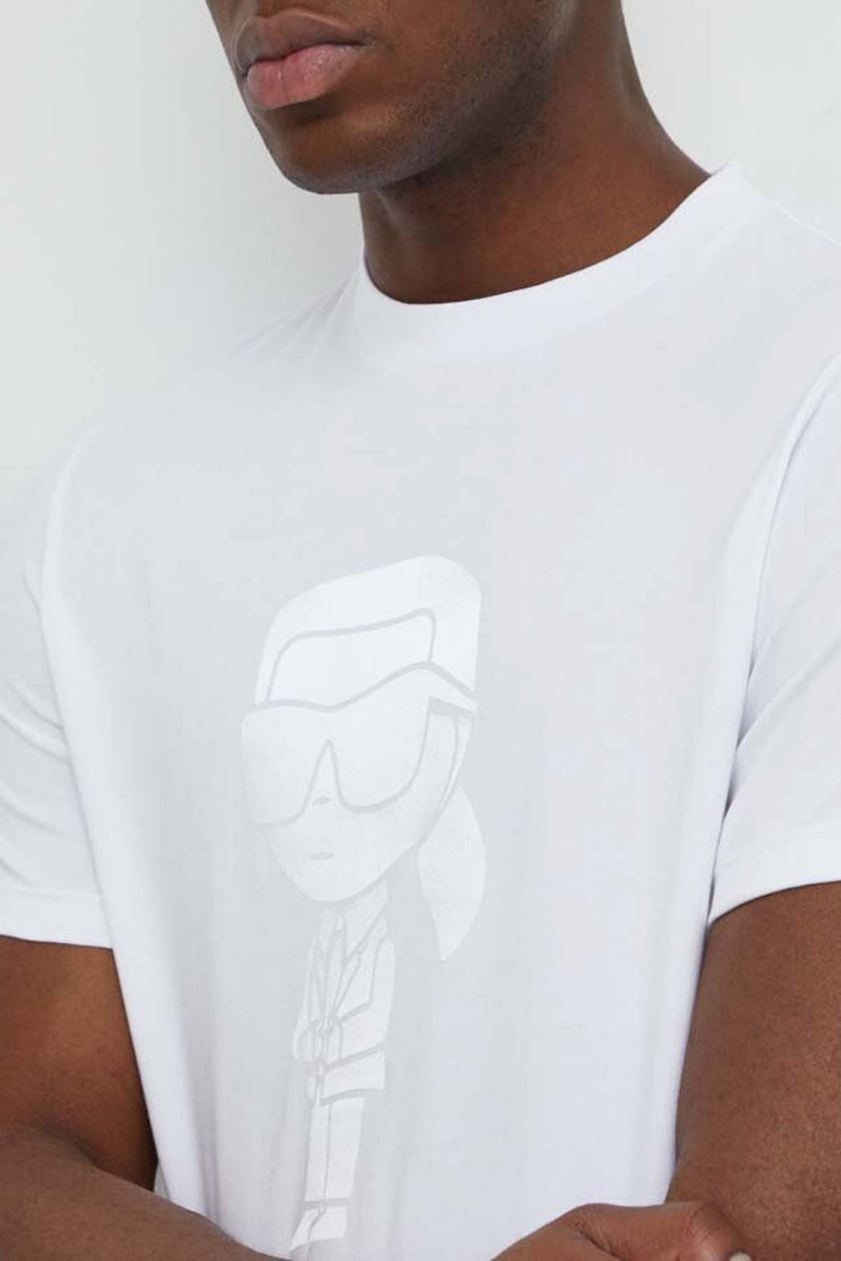 KARL LAGERFELD T-SHIRT LOGO ΛΕΥΚΟ