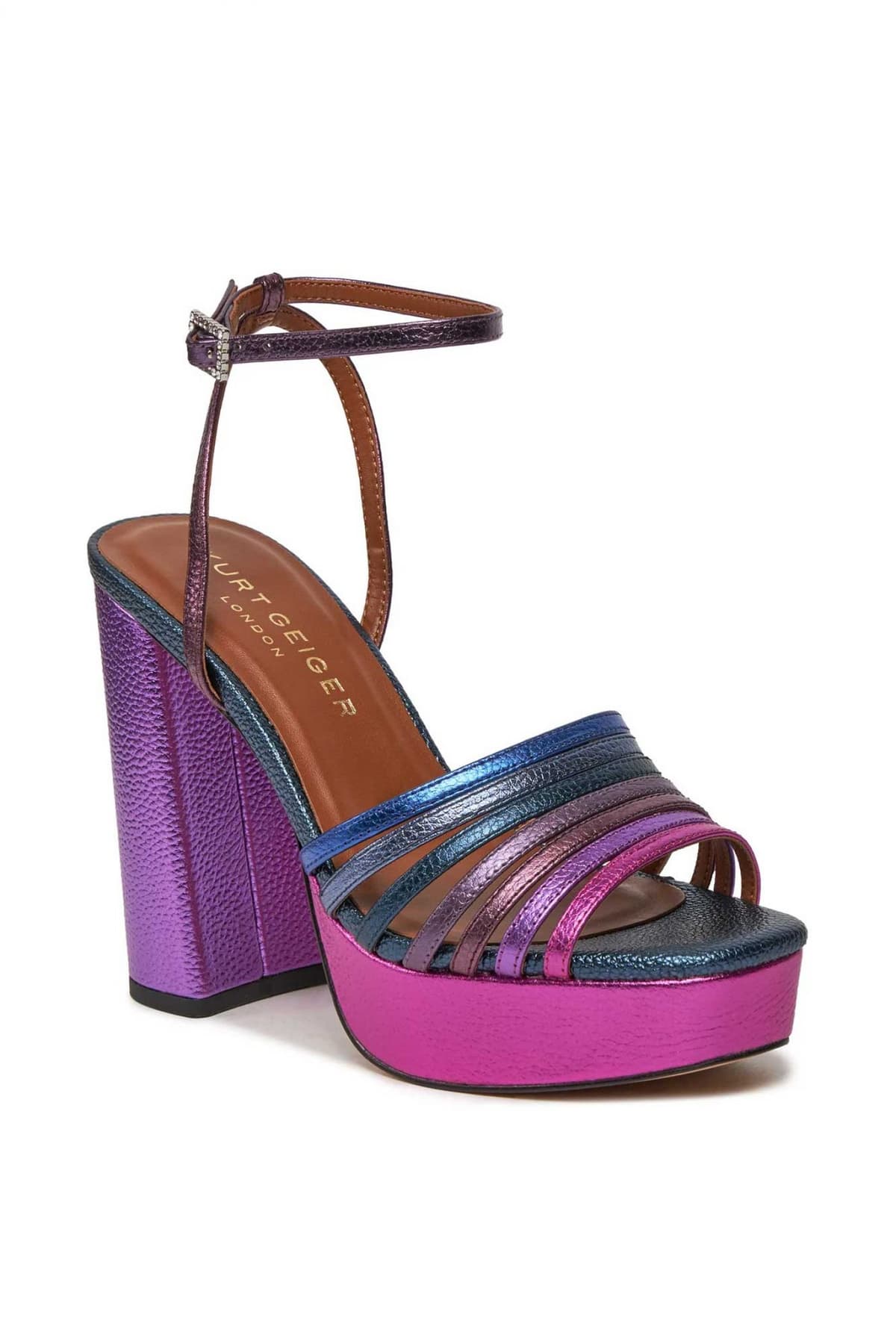 KURT GEIGER ΠΑΠΟΥΤΣΙΑ ΠΕΔΙΛΑ PIERRA PLATFORM LOGO ΠΟΛΥΧΡΩΜΟ