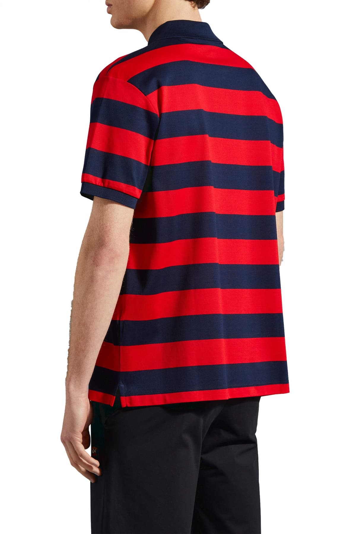 PAUL&SHARK POLO LOGO DOUBLE MERCERIZED ΡΙΓΕ KOKKINO-ΜΠΛΕ