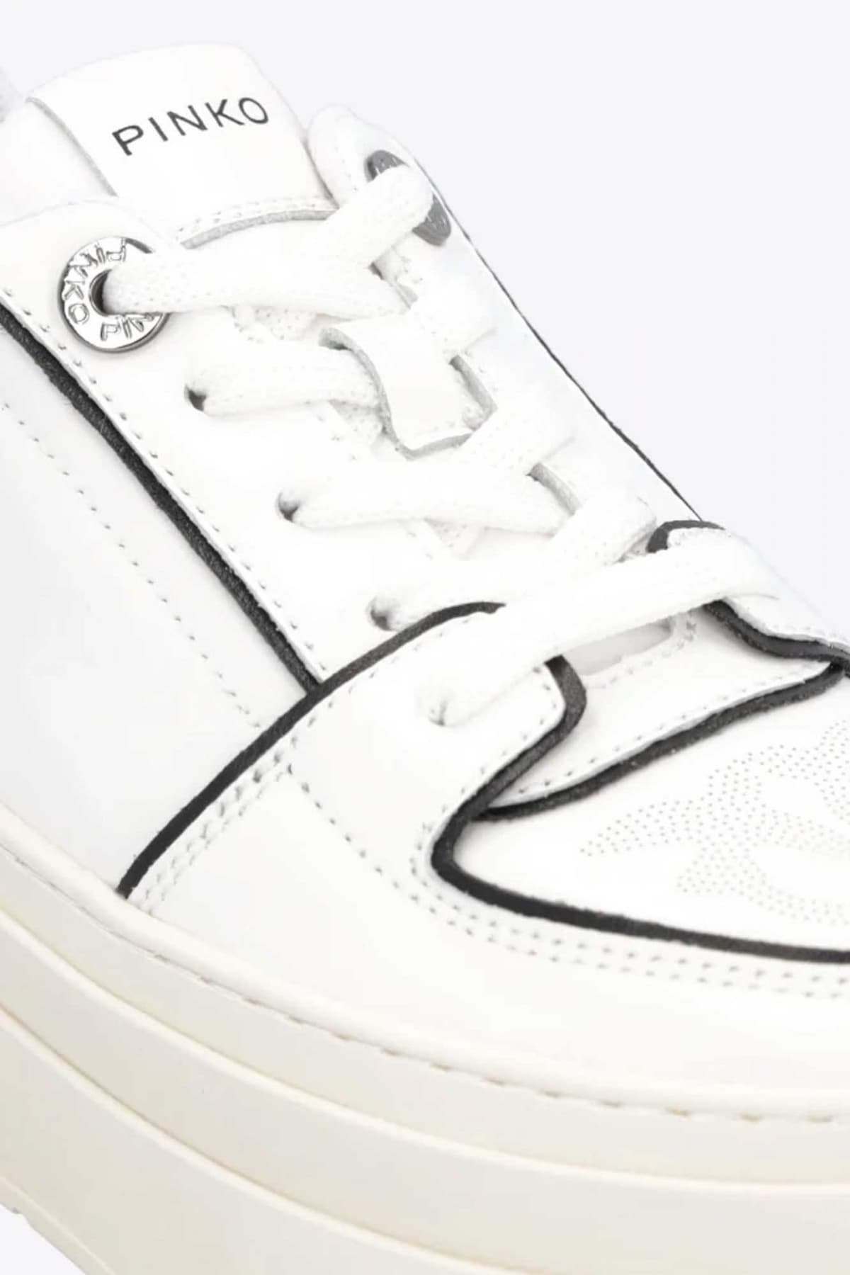 PINKO ΠΑΠΟΥΤΣΙΑ SNEAKERS GRETA 01 LOGO ΛΕΥΚΟ/ΜΑΥΡΟ