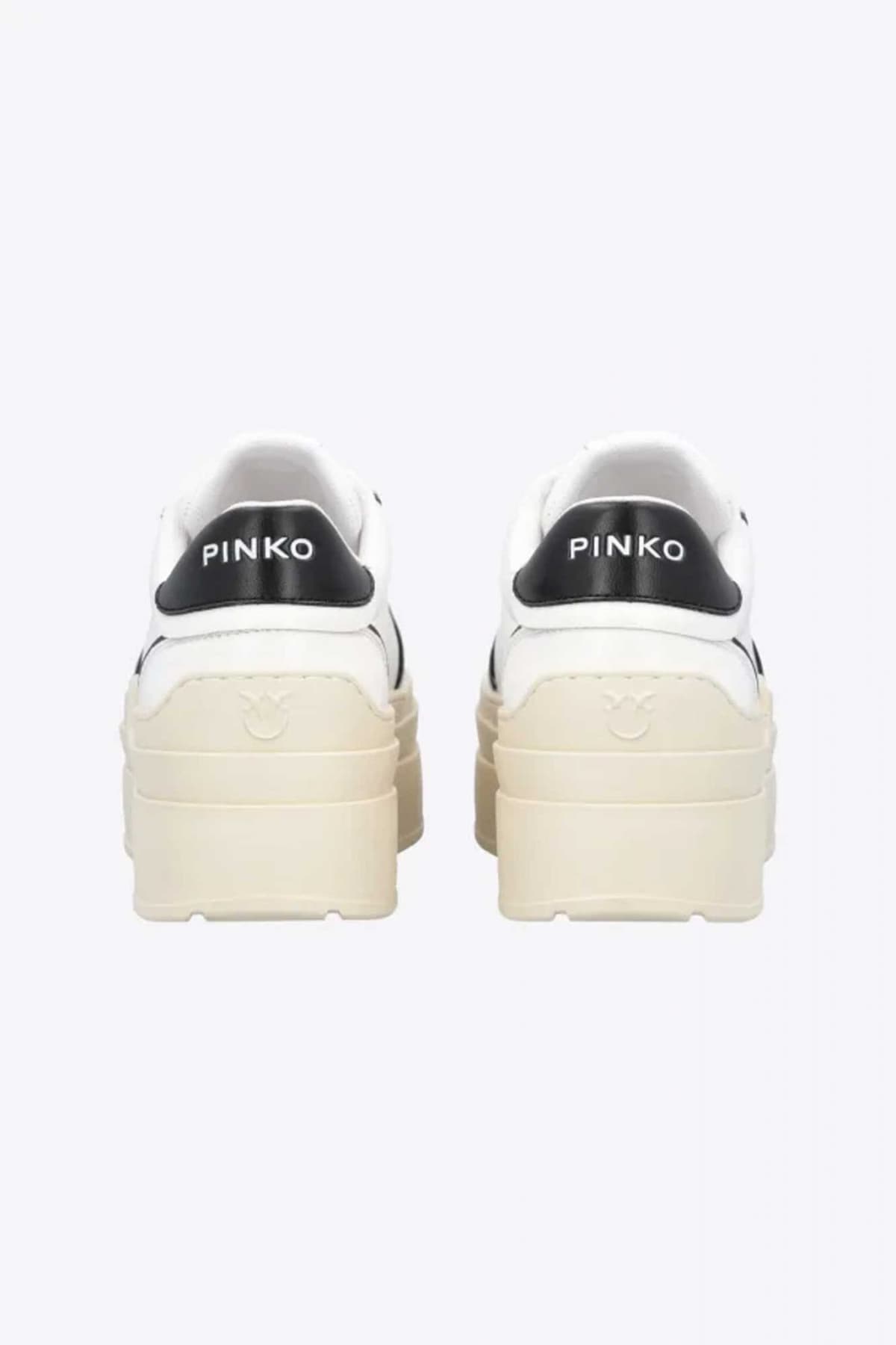 PINKO ΠΑΠΟΥΤΣΙΑ SNEAKERS GRETA 01 LOGO ΛΕΥΚΟ/ΜΑΥΡΟ
