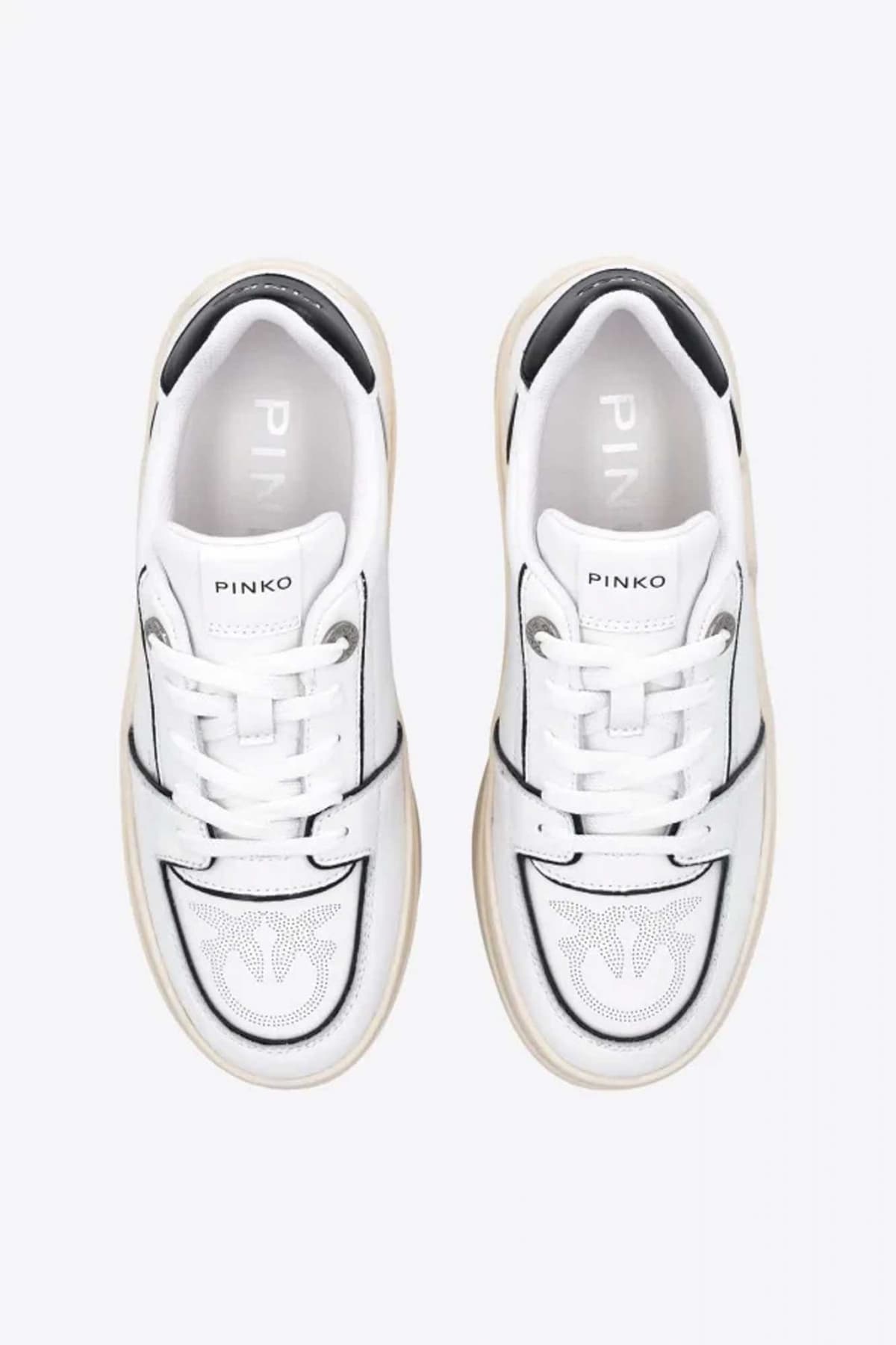 PINKO ΠΑΠΟΥΤΣΙΑ SNEAKERS GRETA 01 LOGO ΛΕΥΚΟ/ΜΑΥΡΟ