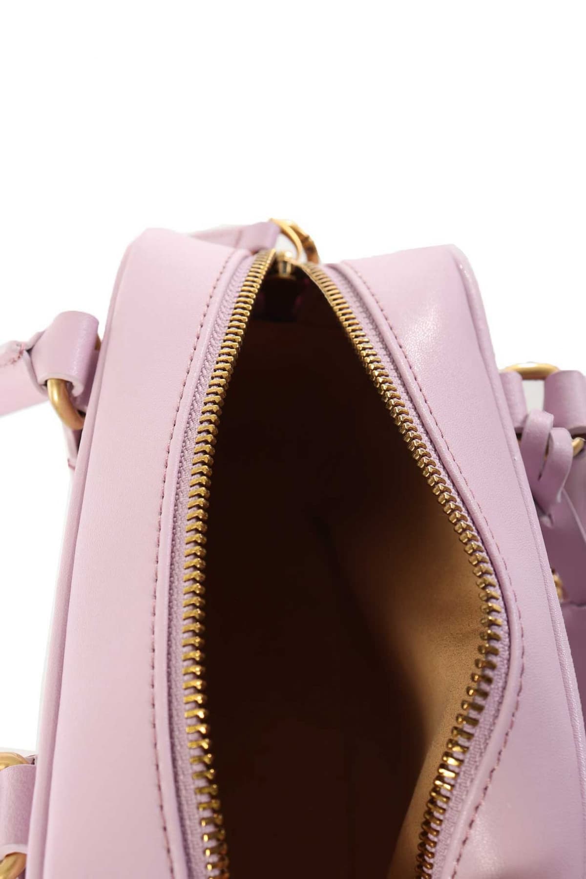 PINKO ΤΣΑΝΤΑΚΙ BOWLING BAG MINI VITELLO SETA LOGO ΖΑΡΙ ΛΙΛΑ