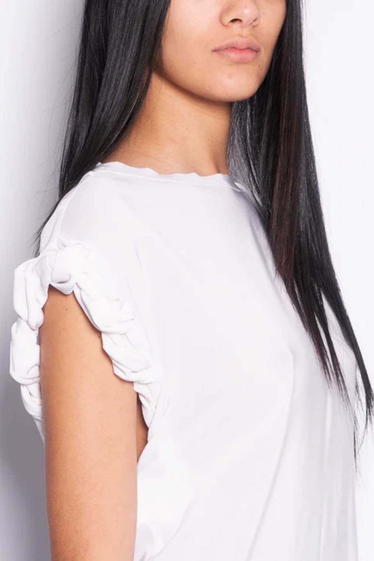 PINKO ΜΠΛΟΥΖΑ TINDARO ΔΙΑΦΟΡΕΤΙΚΑ ΜΑΝΙΚΙΑ ΛΕΥΚΟ