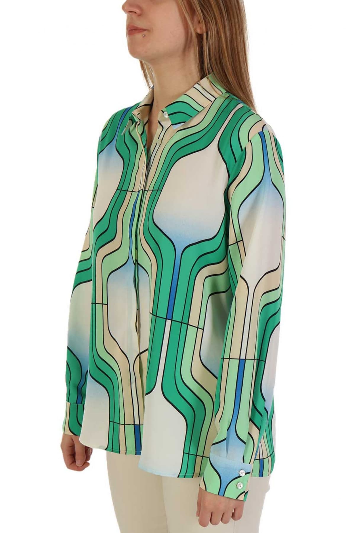 MARELLA ART 365 ΠΟΥΚΑΜΙΣΑ SIRENA ΓΕΩΜΕΤΡΙΚΟ ΣΧΕΔΙΟ ΠΟΛΥΧΡΩΜΟ ΠΡΑΣΙΝΟ