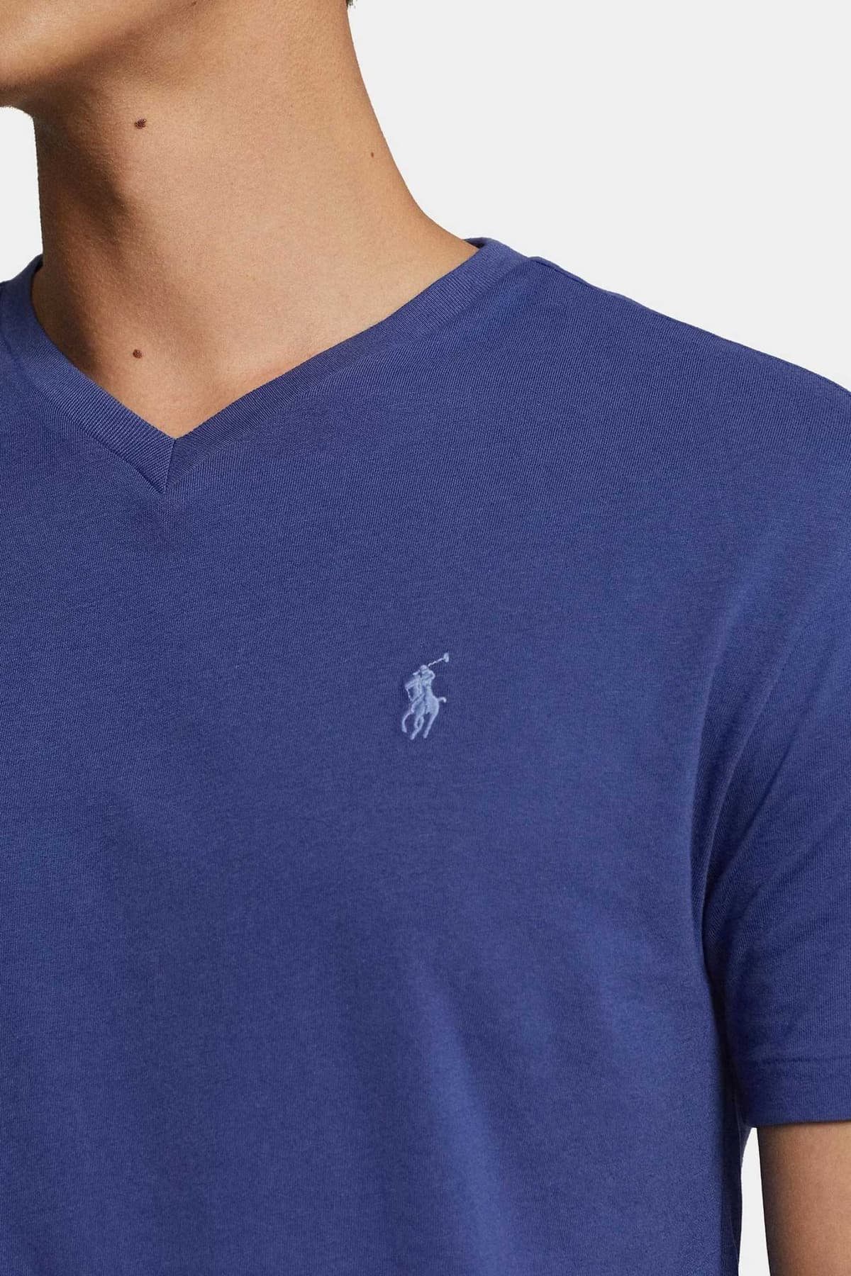 RALPH LAUREN T-SHIRT V-NECK LOGO CLASSIC FIT ΡΑΦ ΜΠΛΕ