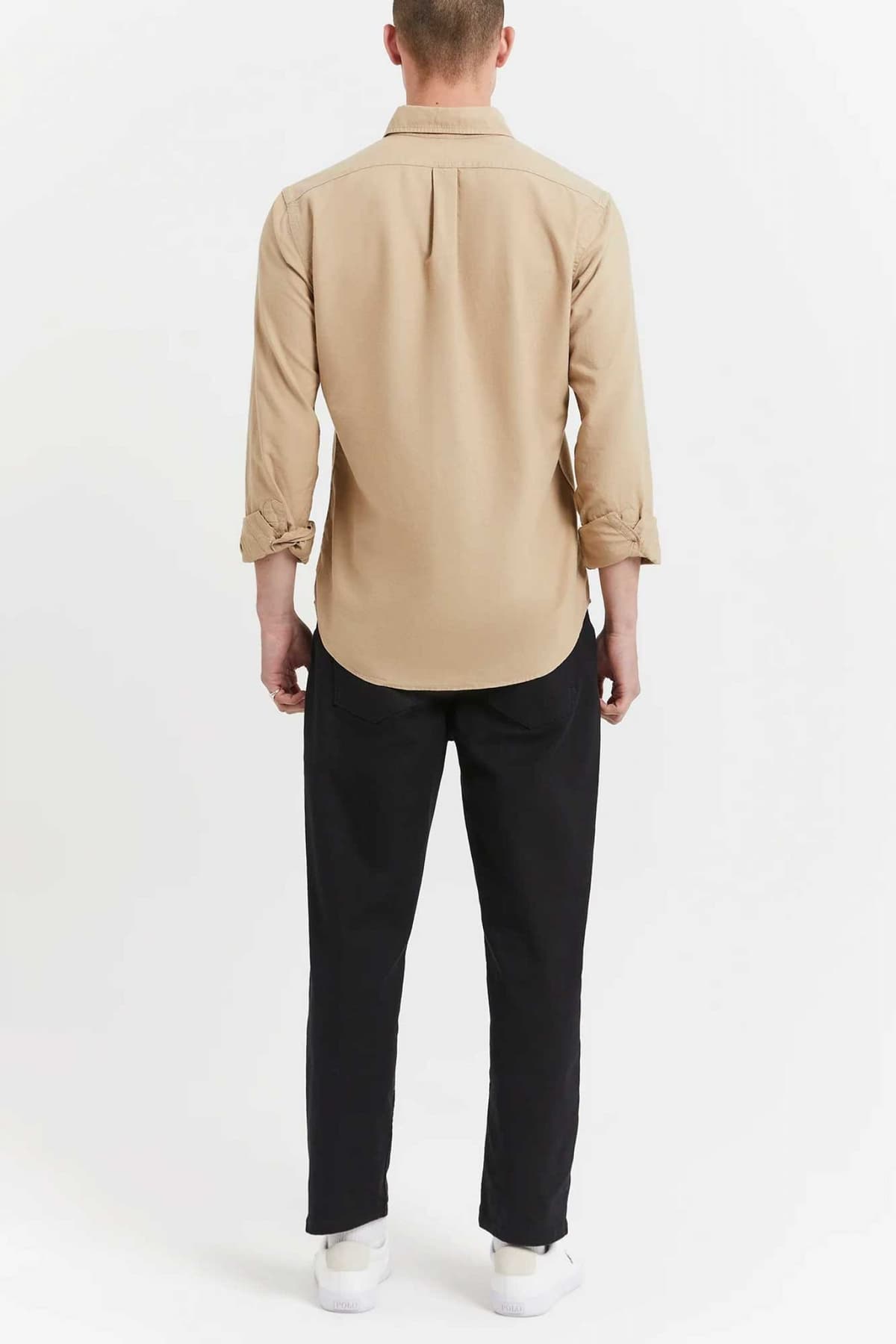 RALPH LAUREN ΠΟΥΚΑΜΙΣΟ BUTTON DOWN CUSTOM FIT LOGO ΜΠΕΖ