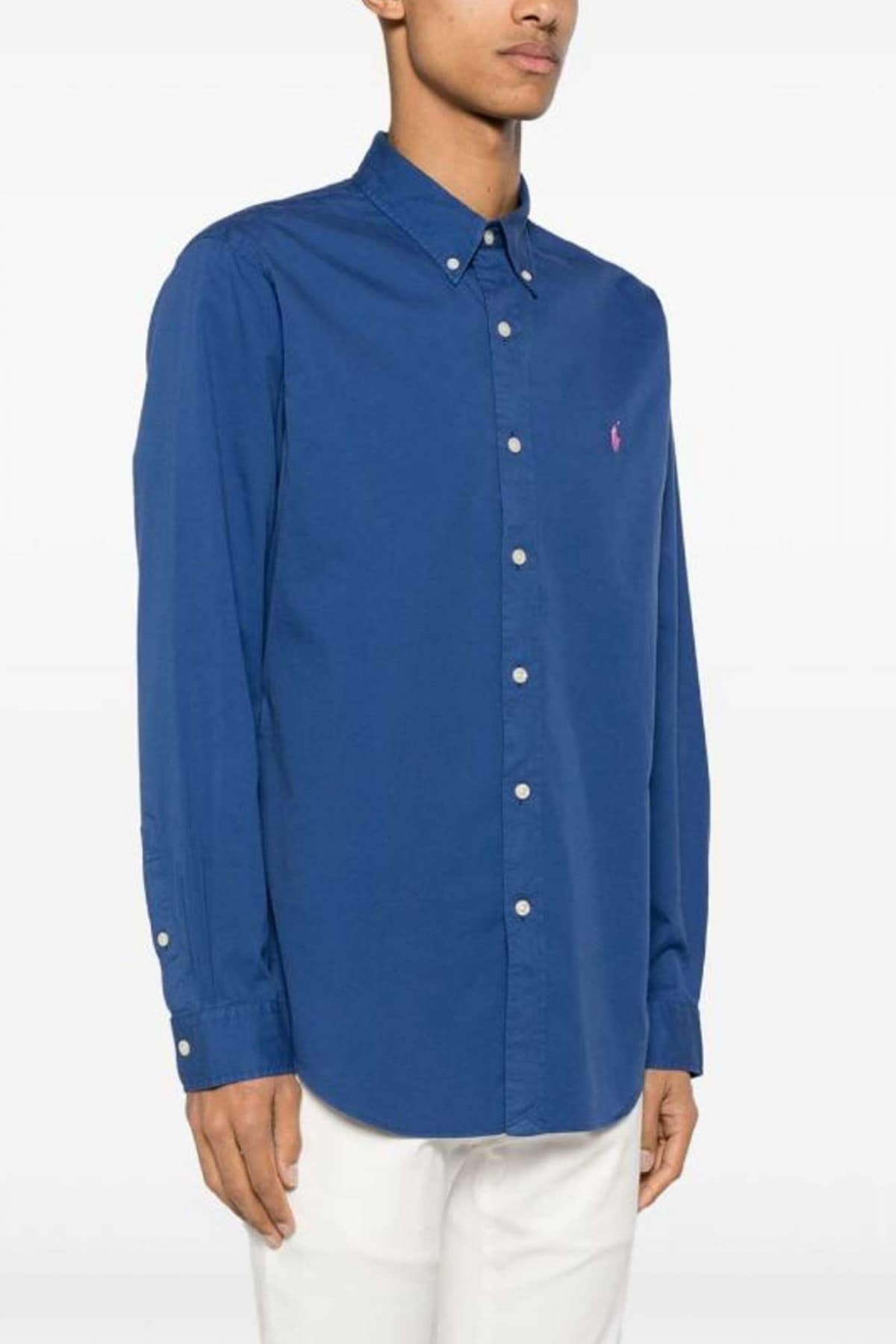 RALPH LAUREN ΠΟΥΚΑΜΙΣΟ BUTTON DOWN CUSTOM FIT FEATHER WEIGHT TWILL ΡΑΦ ΜΠΛΕ